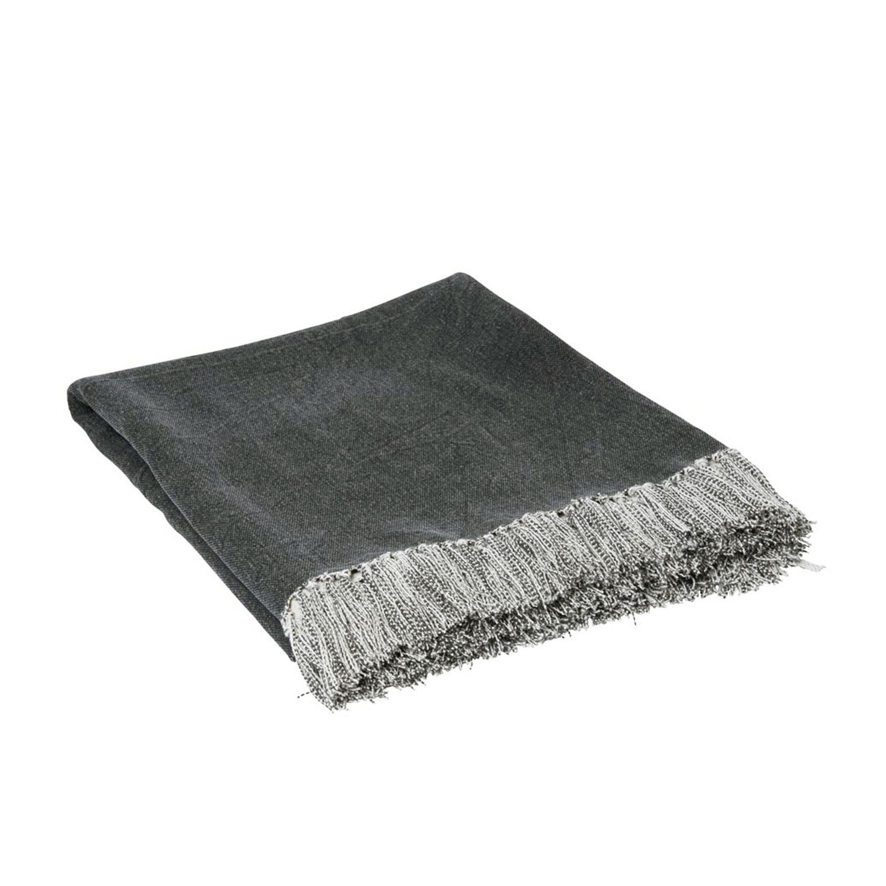 V442-IDC-THROW-IDRIS-CHARCOAL-RE-78553-00 J.Elliot Home Idris Cotton Throw Charcoal Home - Image 1