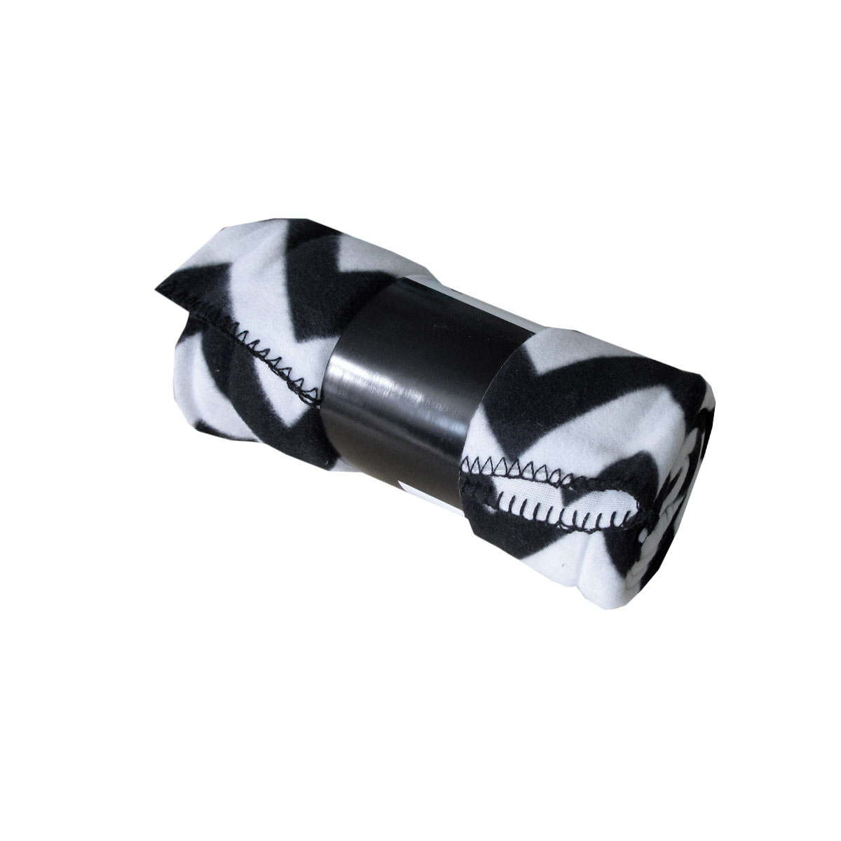 V442-IDC-THROW-NOVAZIGZAG-BLACK-RE-78398-00 Nova Fleece Throw Rug 125 x 150 cm Black Zig Zag - Image 1