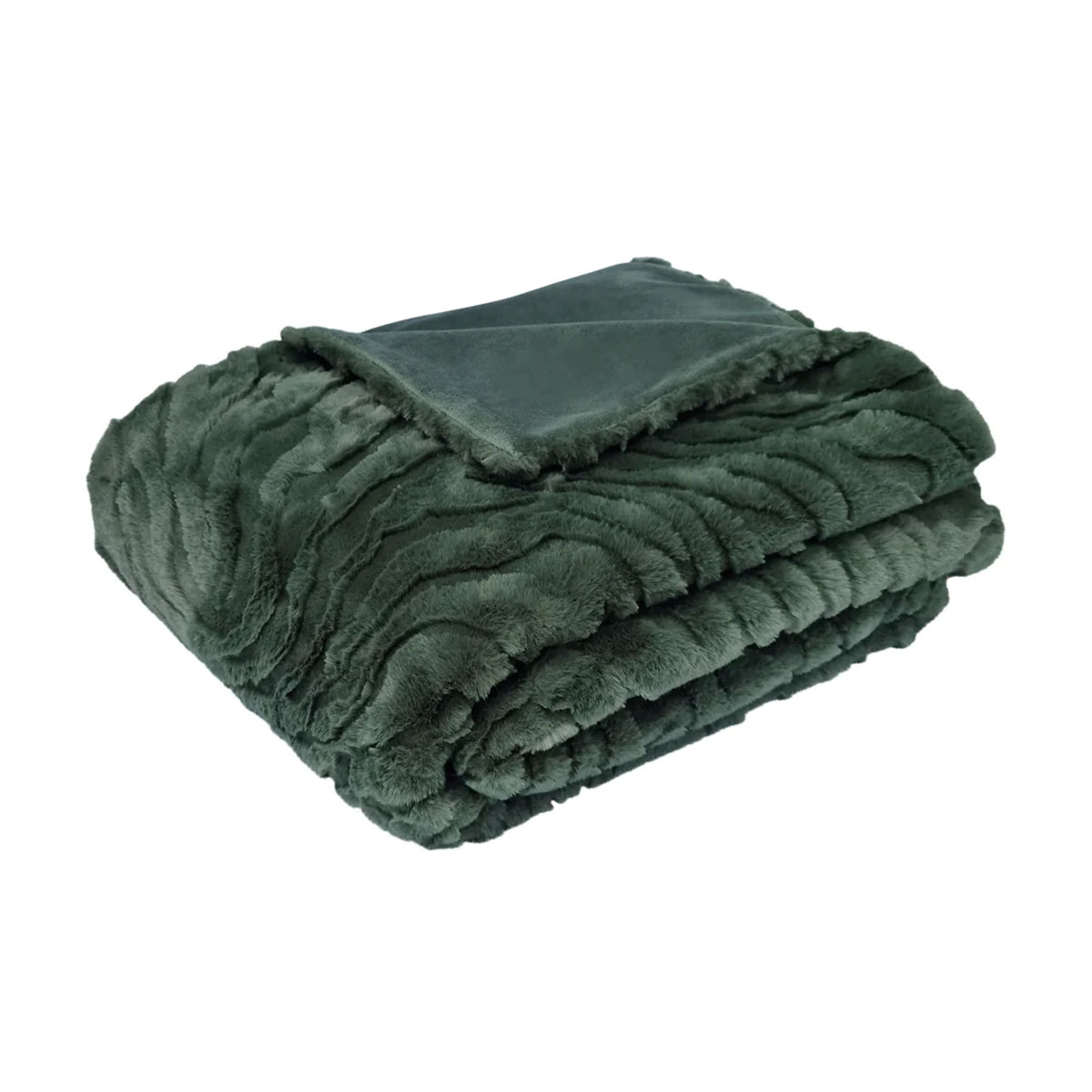 V442-IDC-THROW-RITA-SEA-RE-98579-00 J Elliot Home Rita Sea Kelp Faux Mohair Throw Rug 130 x 160cm - Image 1