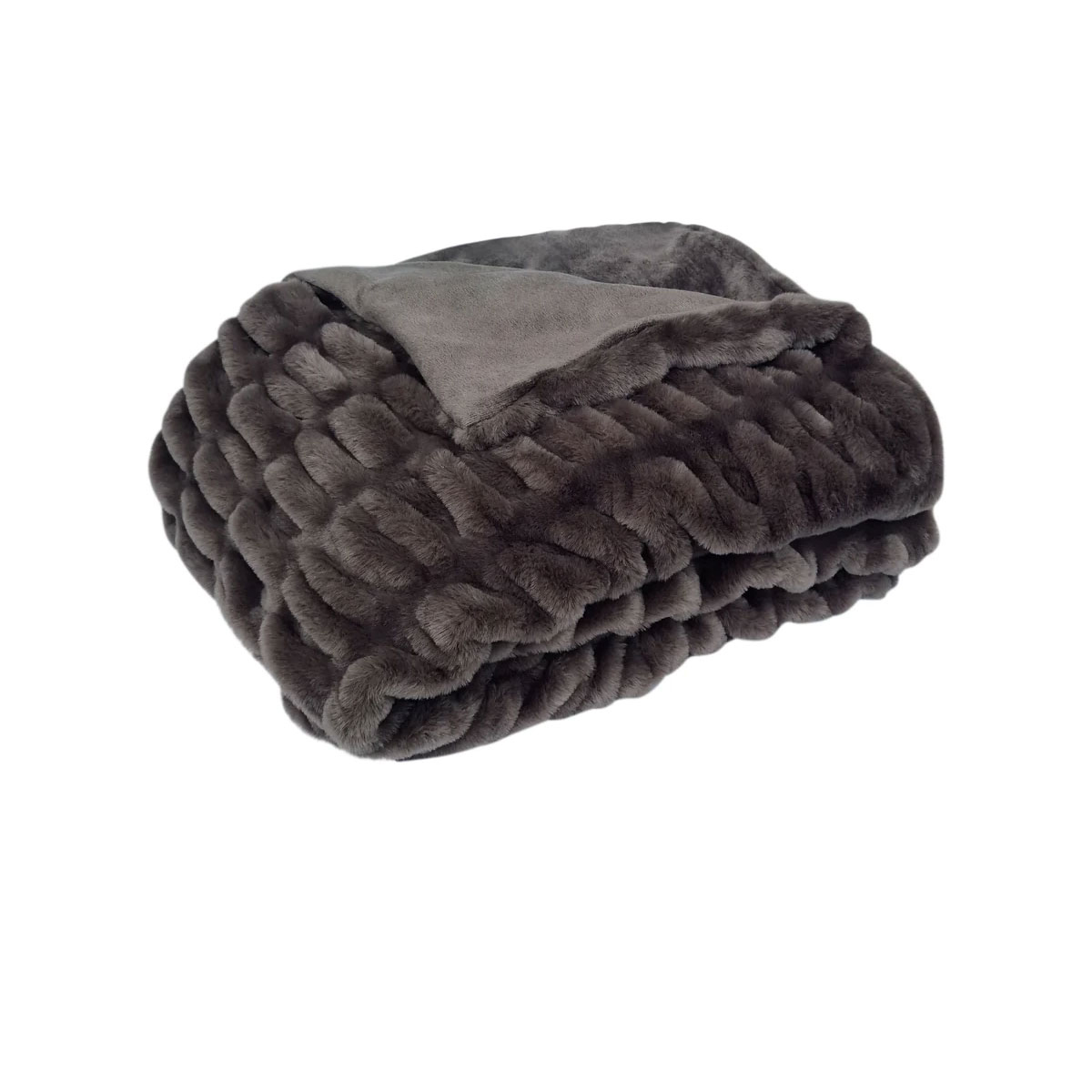 V442-IDC-THROW-SKYLER-CHOCOLATE-RE-98584-00 J Elliot Home Skyler Chocolate Faux Fur Throw Rug 130 x 160cm - Image 1