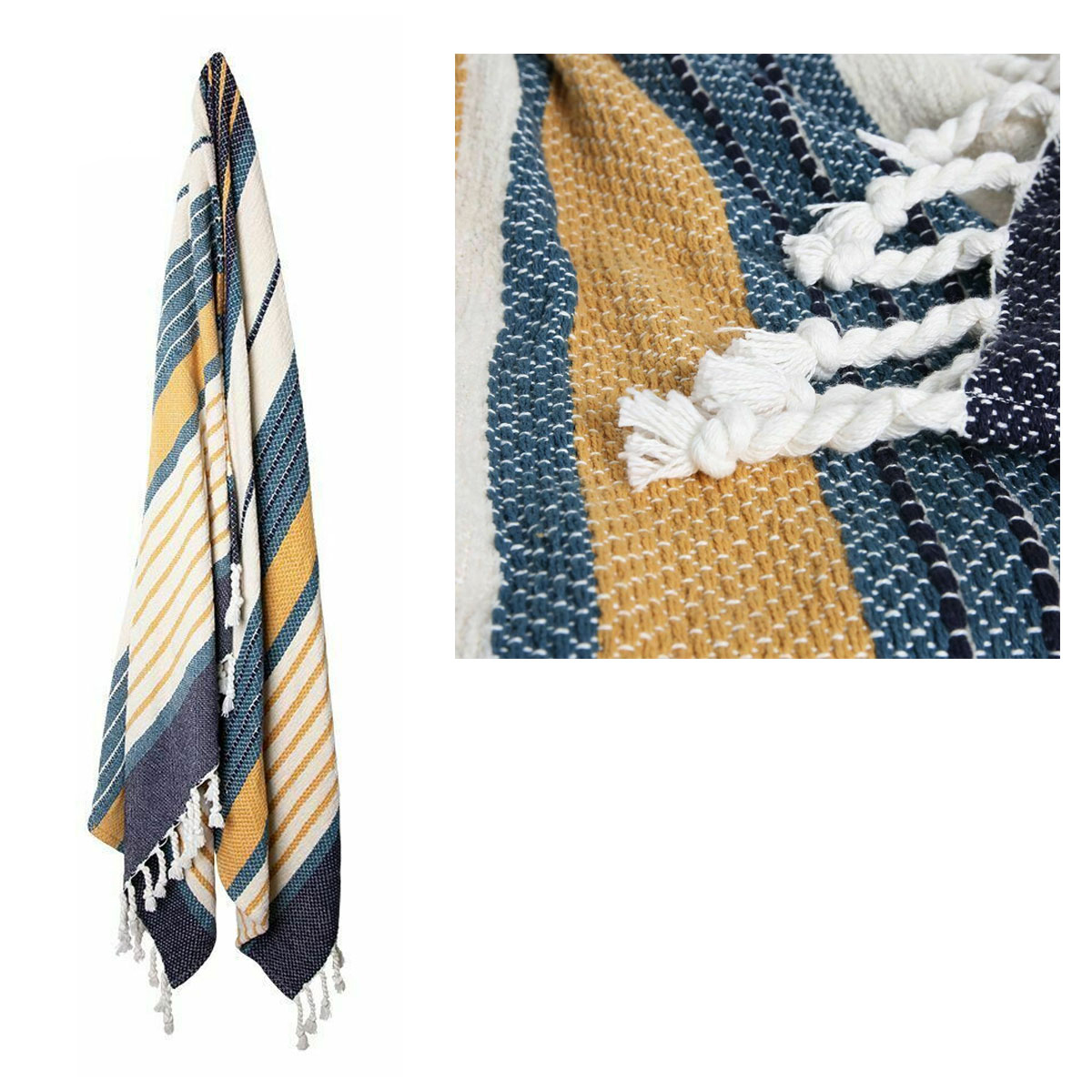 V442-IDC-THROW-ZELLA-BLUE-RE-78509-00 J.Elliot Home Zella Cotton Throw Rug Blue Multi - Image 1