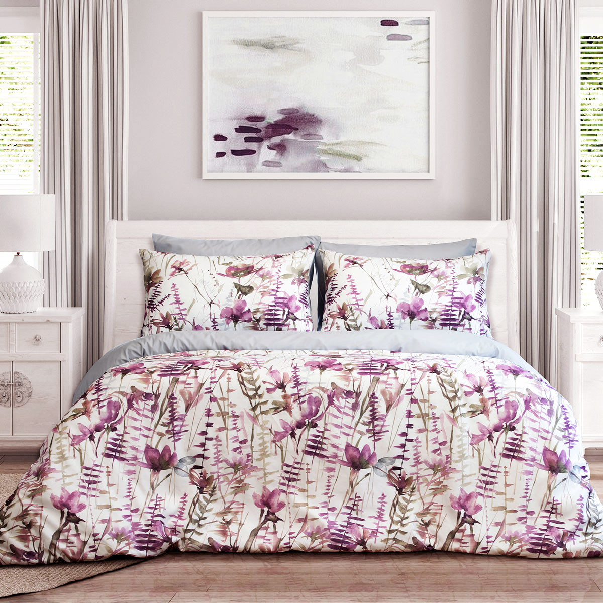 V442-INT-QUILTCS-FELICITY-ROSE-QS-141926-00 Ardor Felicity Printed Floral Quilt Cover Set Queen - Image 1