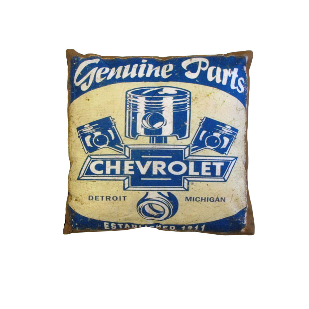 V442-JTC-CUSHION-CHEVROLETPARTS-BLUE-SQ-202502260936-00 Australian Mancave Retro Cushion Chevrolet Genuine Parts 40 x 40 cm - Image 1