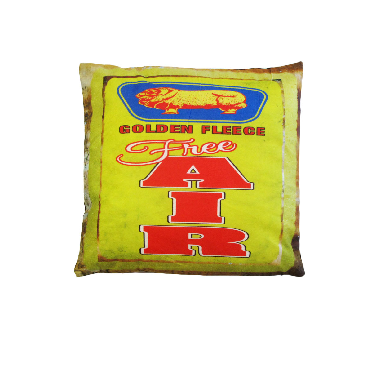 V442-JTC-CUSHION-GOLDENFLEECE-YELLOW-SQ-202502260936-00 Australian Mancave Retro Cushion Golden Fleece Free Air 40 x 40 cm - Image 1