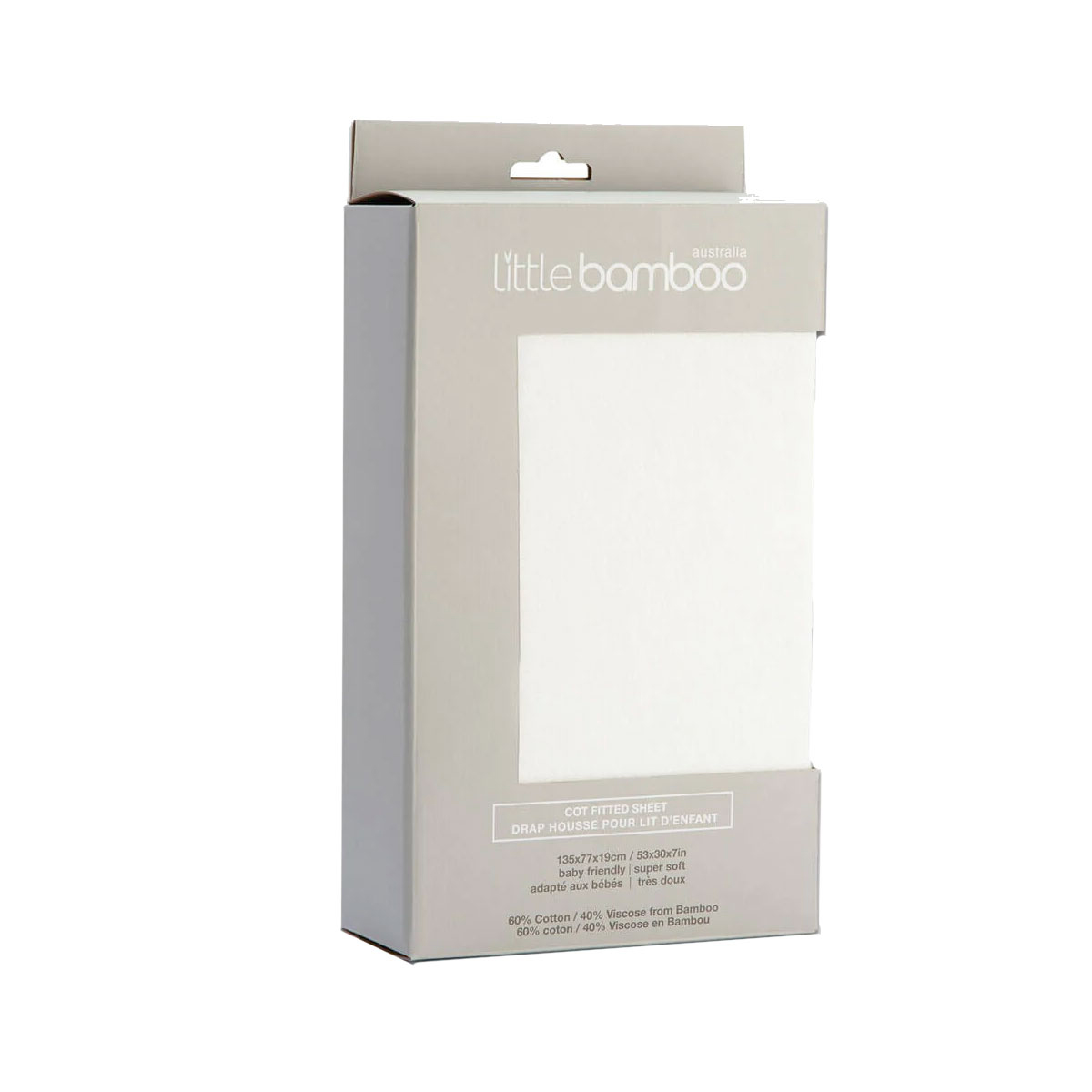 V442-JTC-FITTEDS-LITTLEBAMBOO-NATURAL-CT-159150-00 Little Bamboo Jersey Fitted Sheet Cot Size Natural - Image 1