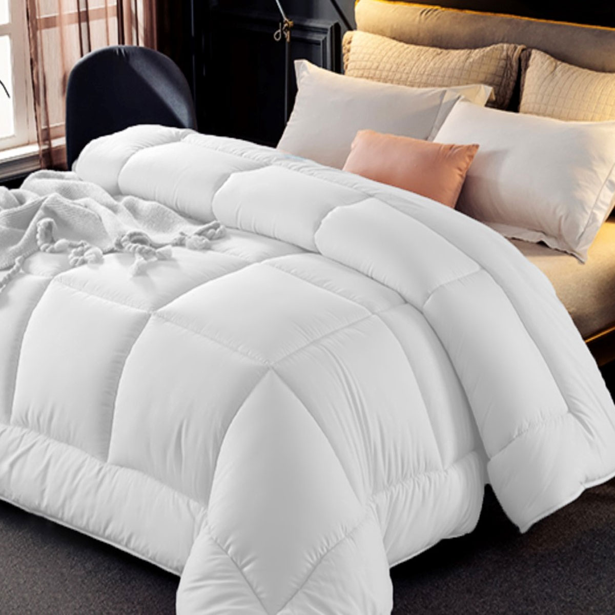 V442-KIT-QUILT-800GSMMICROFIBRE-WHITE-QS-173597-00 Ramesses 800GSM All Season Antibectiral Microfibre Quilt Queen - Image 1