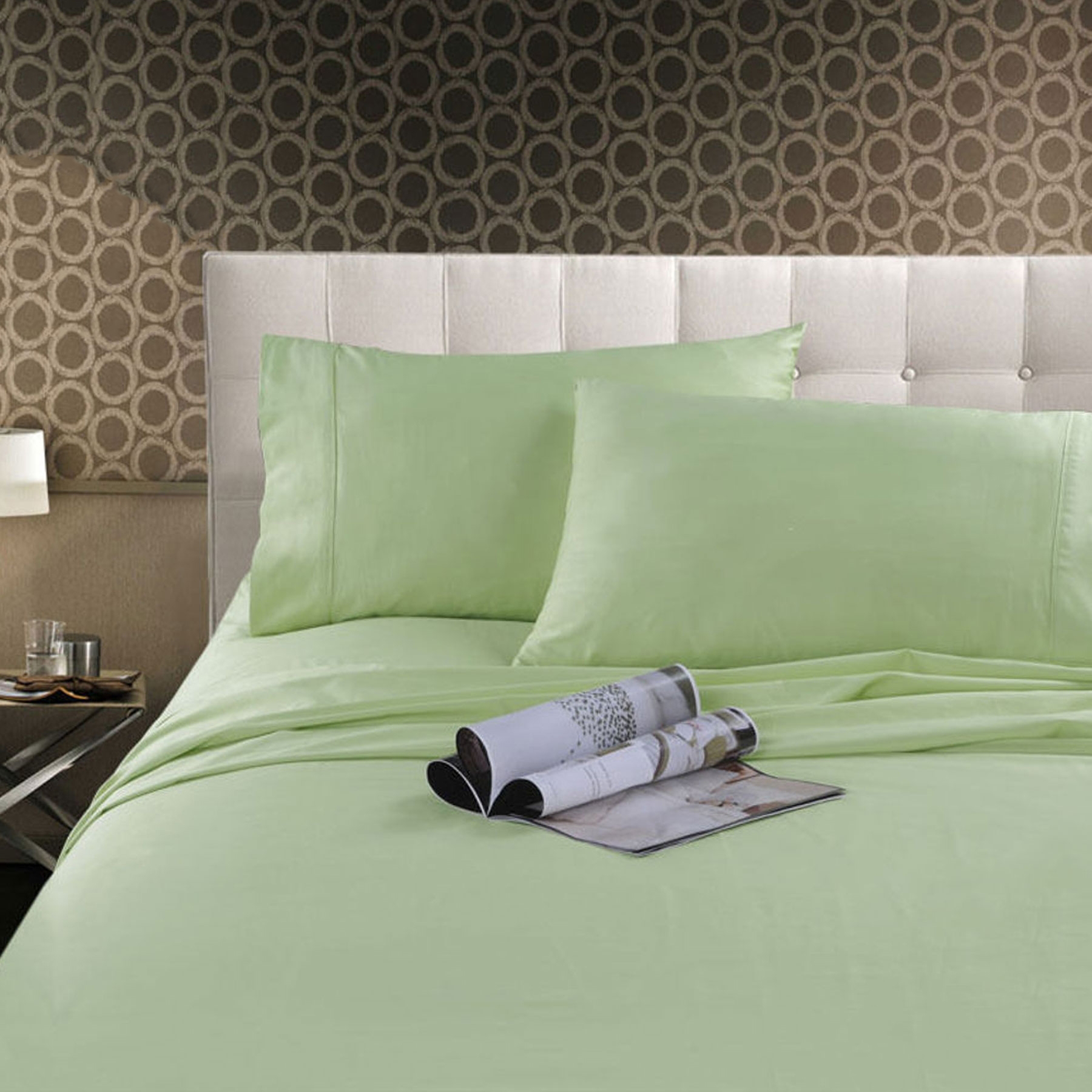 V442-KIT-SHEETS-300TCHOTEL-MINT-QS-202504030830-00 Kingtex 300TC Cotton Sheet Set Mint Queen - Image 1