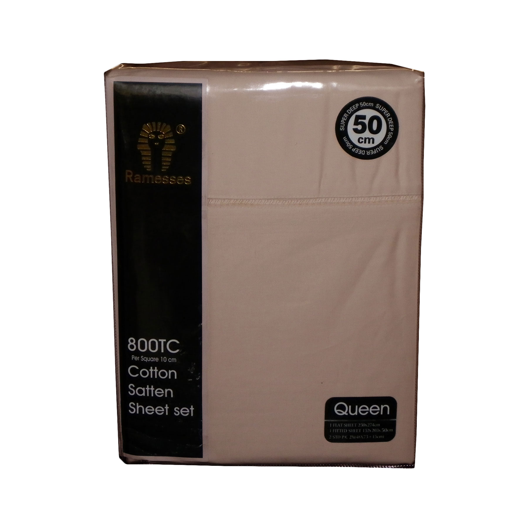 V442-KIT-SHEETS-800TC-LINEN-KI-150912-00 800TC Ramesses Cotton Sateen Sheet Set Linen King - Image 1