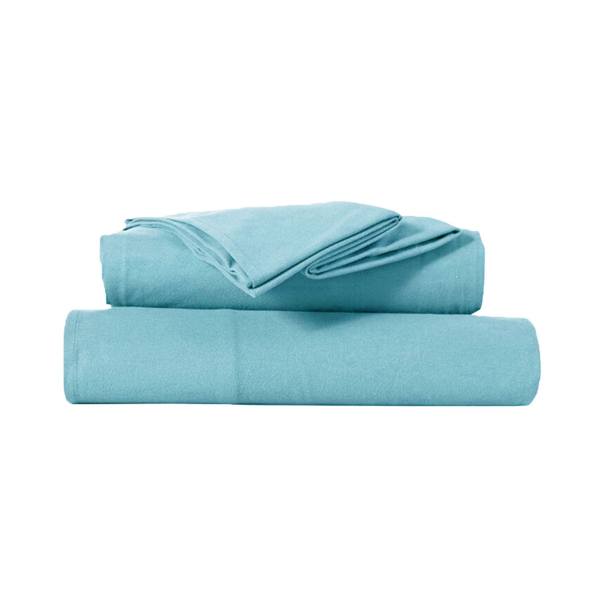 V442-KIT-SHEETS-MF2023-AQUA-QS-183859-00 Kingtex Ultra-Soft Micro Flannel Sheet Set 40 cm Wall Aqua Queen - Image 1