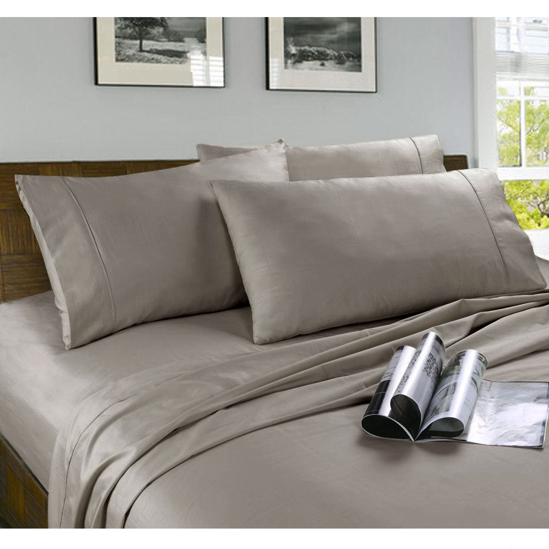 V442-KIT-SHEETS-MICROFIBRE-COFFEE-SB-158674-00 Kingtex Microfibre Sheet Set Coffee Single - Image 1