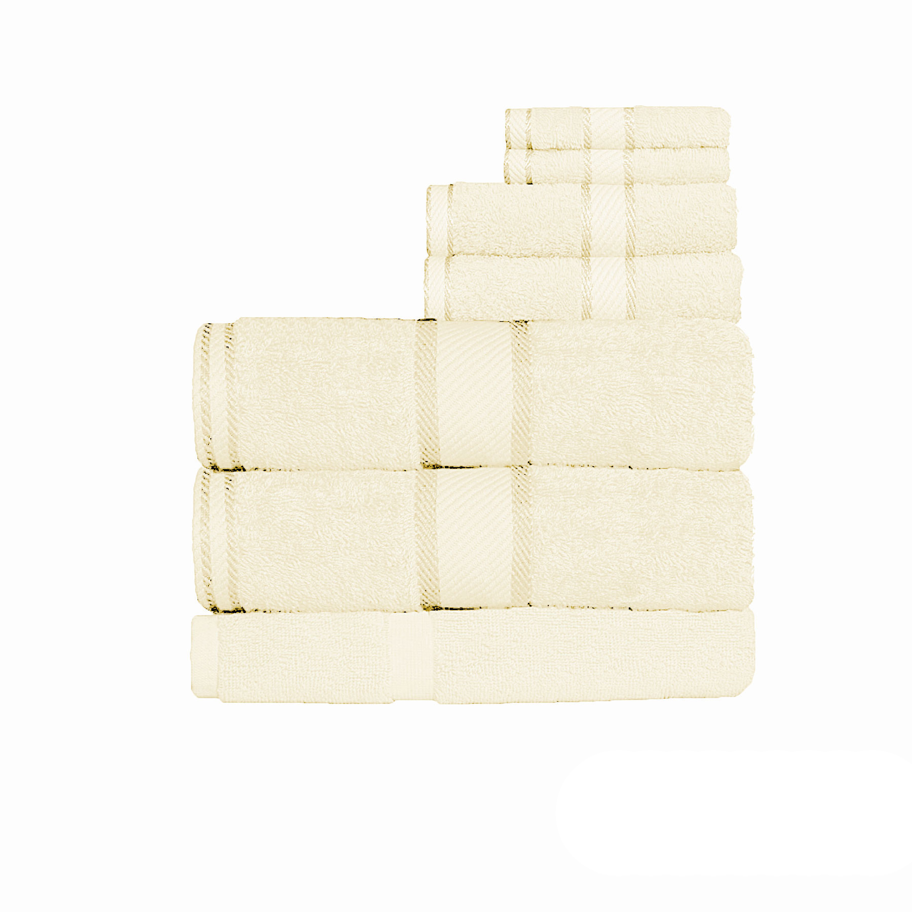 V442-KIT-TOWEL-7PSHEET-CREAM-158539-00 Kingtex 550gsm Cotton 7 Pce Bath Sheet Set Cream - Image 1