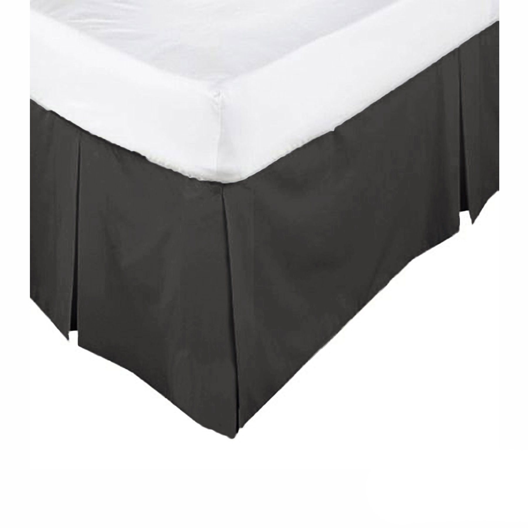 V442-KIT-VALANCE-225TC-BLACK-DS-158502-00 KINGDOM Box Pleated Valance Black - DOUBLE - Image 1