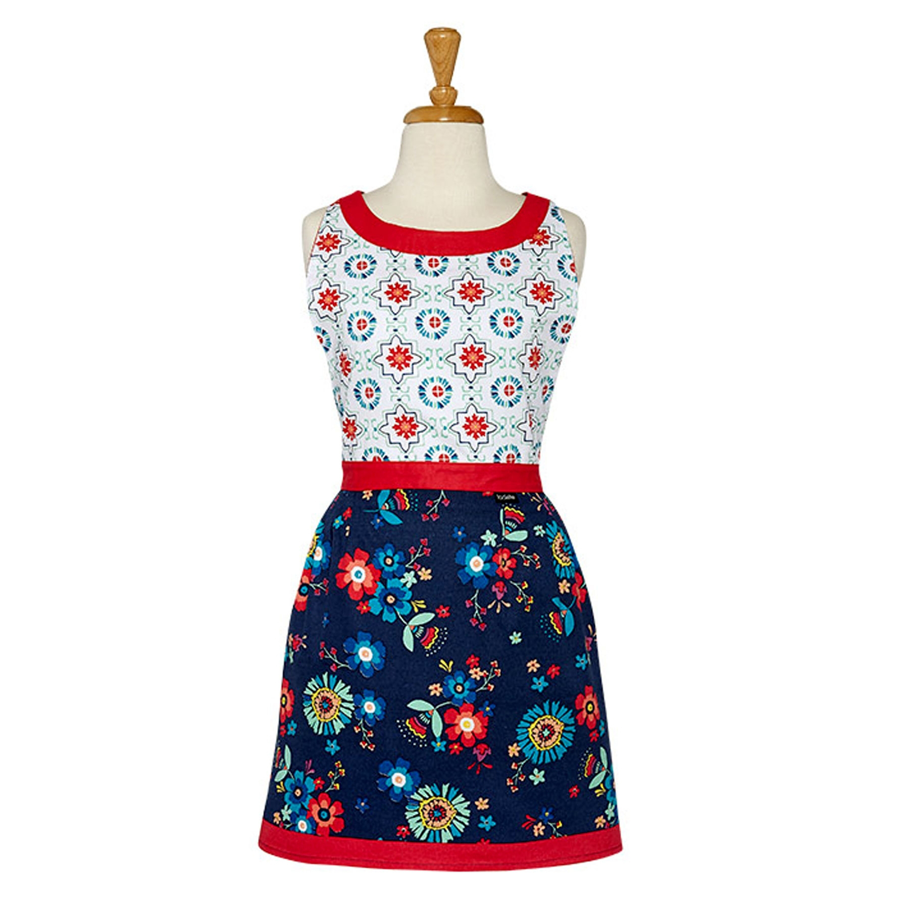 V442-LDE-APRON-FIESTA-MULTI-SH-77916-00 Ladelle Fiesta Ladies Women Kitchen / BBQ Cotton Apron - Image 1