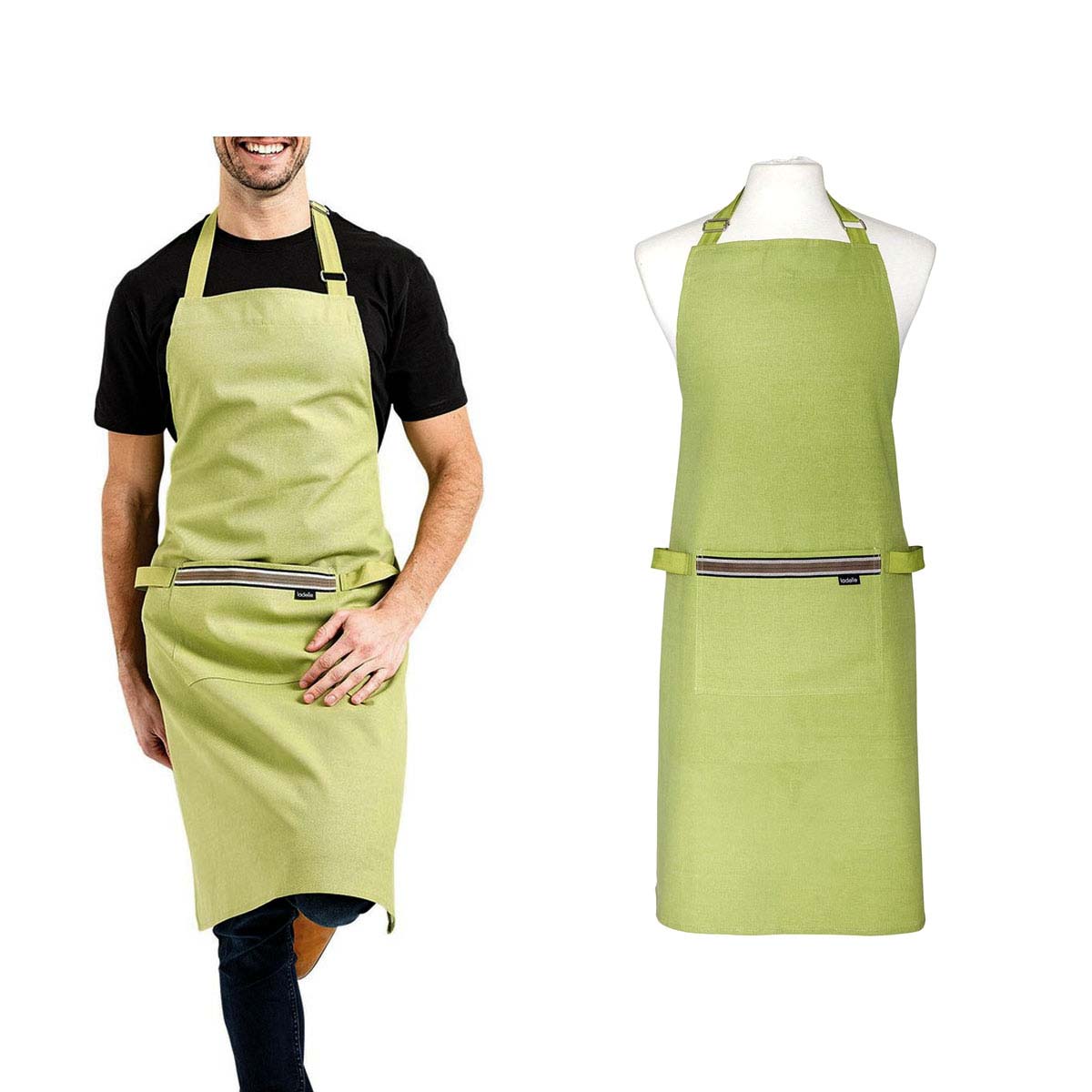 V442-LDE-APRON-PROFESSIONAL-SAGE-SH-77937-00 Ladelle Professional Series Sage Cotton Apron - Image 1