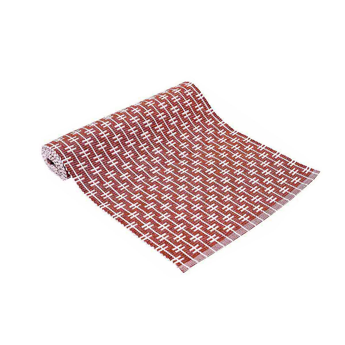 V442-LDE-TABLER-ECOEDEN-TERRACOTTA-RE-127417-00 Ladelle Eden Ribbed Eco Recycled Cotton Table Runner 33 x 150 cm Terracotta - Image 1