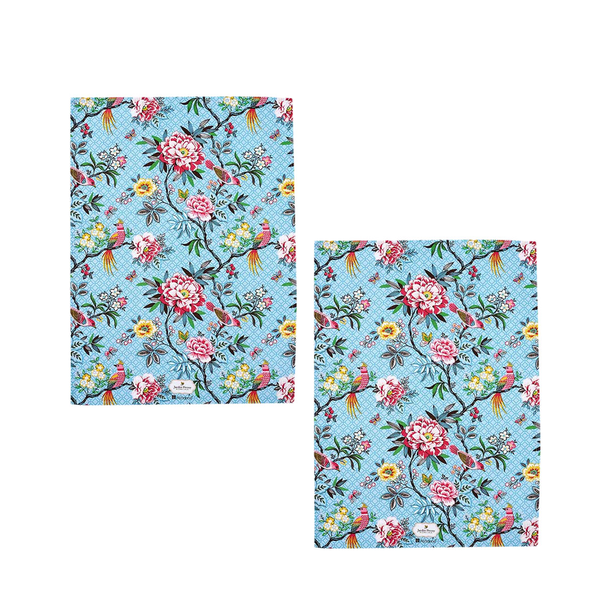 V442-LDE-TEAT-SETOF2JARDINPEONY-MULTI-RE-127437-00 Set of 2 Jardin Peony Cotton Kitchen Tea Towels 50 x 70 cm - Image 1