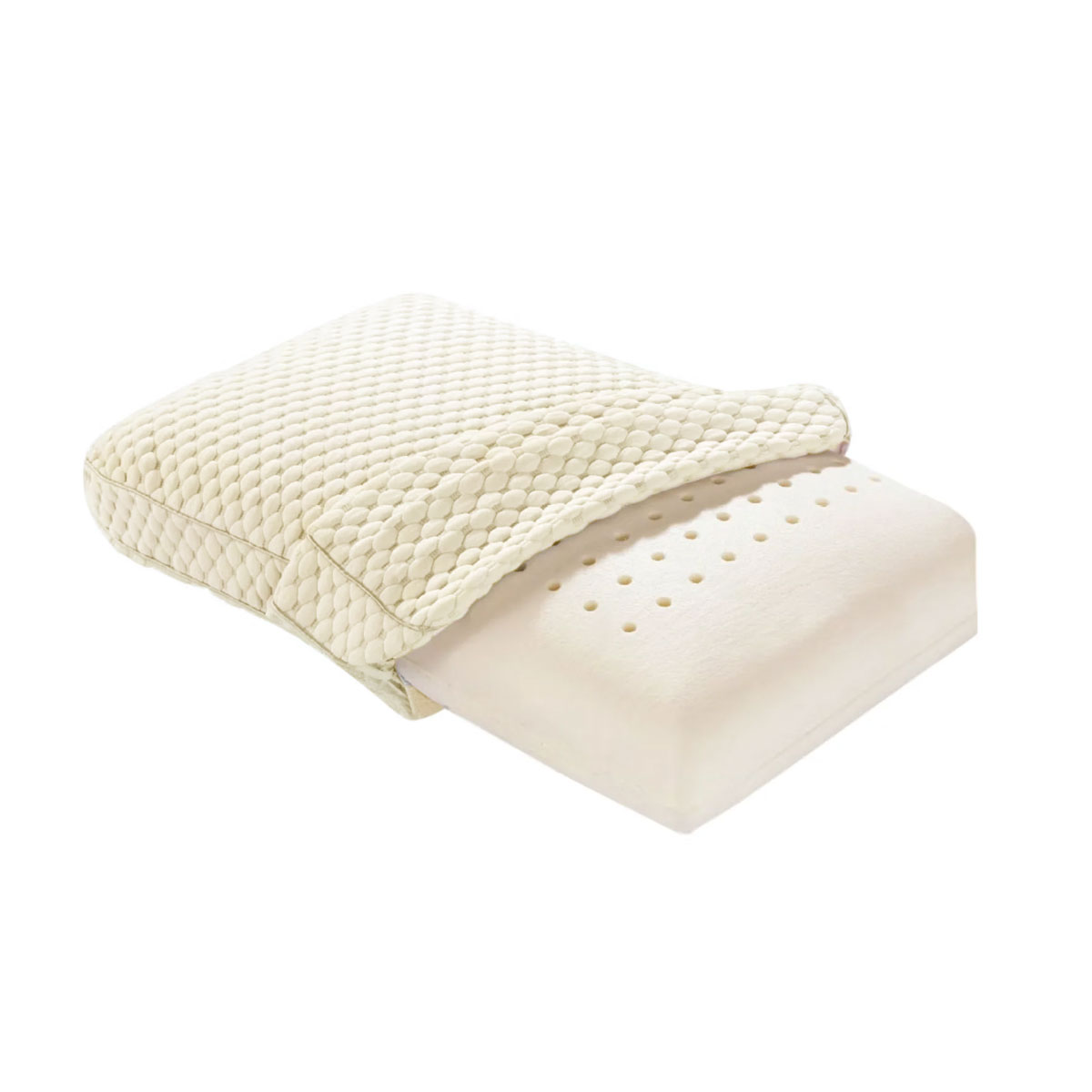 V442-MFL-PILLOW-MEMORYGUSSET-NATURAL-ST-202505071222-00 Alastairs Nature Basics Sleep System Memory Foam Gusset Pillow 65 x 40 x 13cm - Image 1