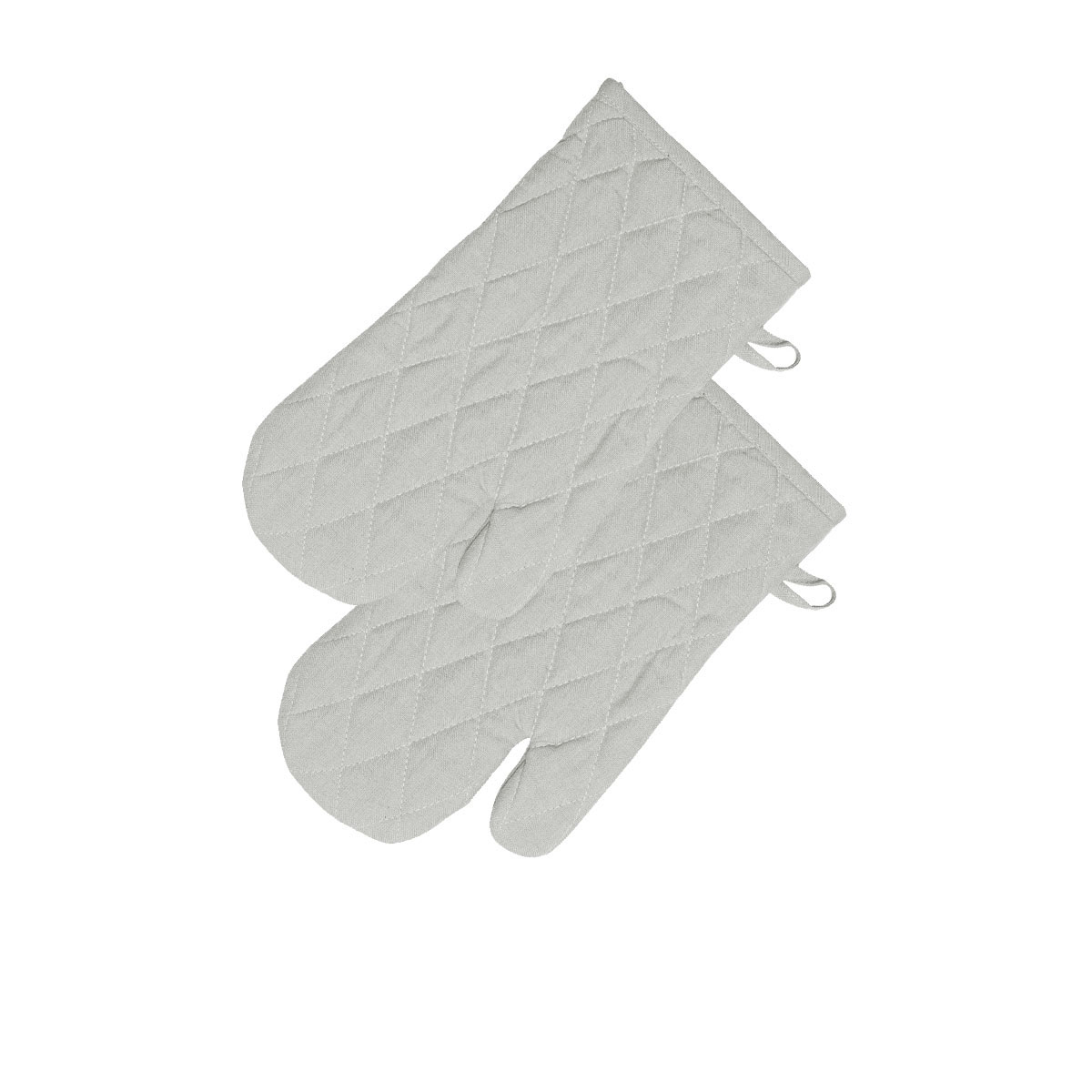 V442-RAN-OVENM-MANHATTANSETOF2GLOVES-SILVER-SH-77596-00 Rans Manhattan Silver Cotton Set of 2 Oven Gloves - Image 1