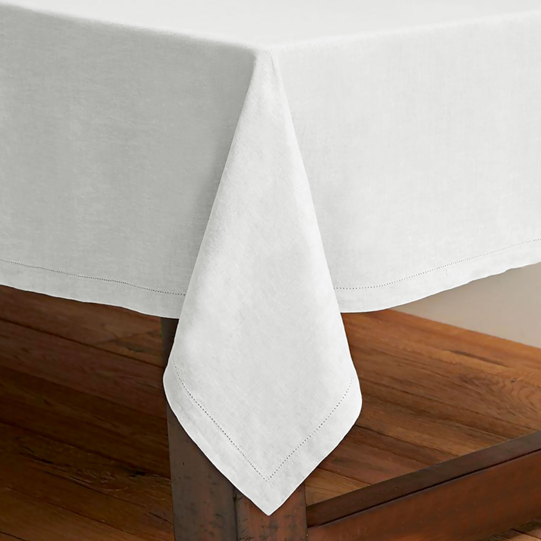 V442-RAN-TABLEC-HEMSTITCH180-WHITE-RE-77539-00 Rans Pure Cotton Hemstitch Tablecloth 130 x 180 cm - White - Image 1