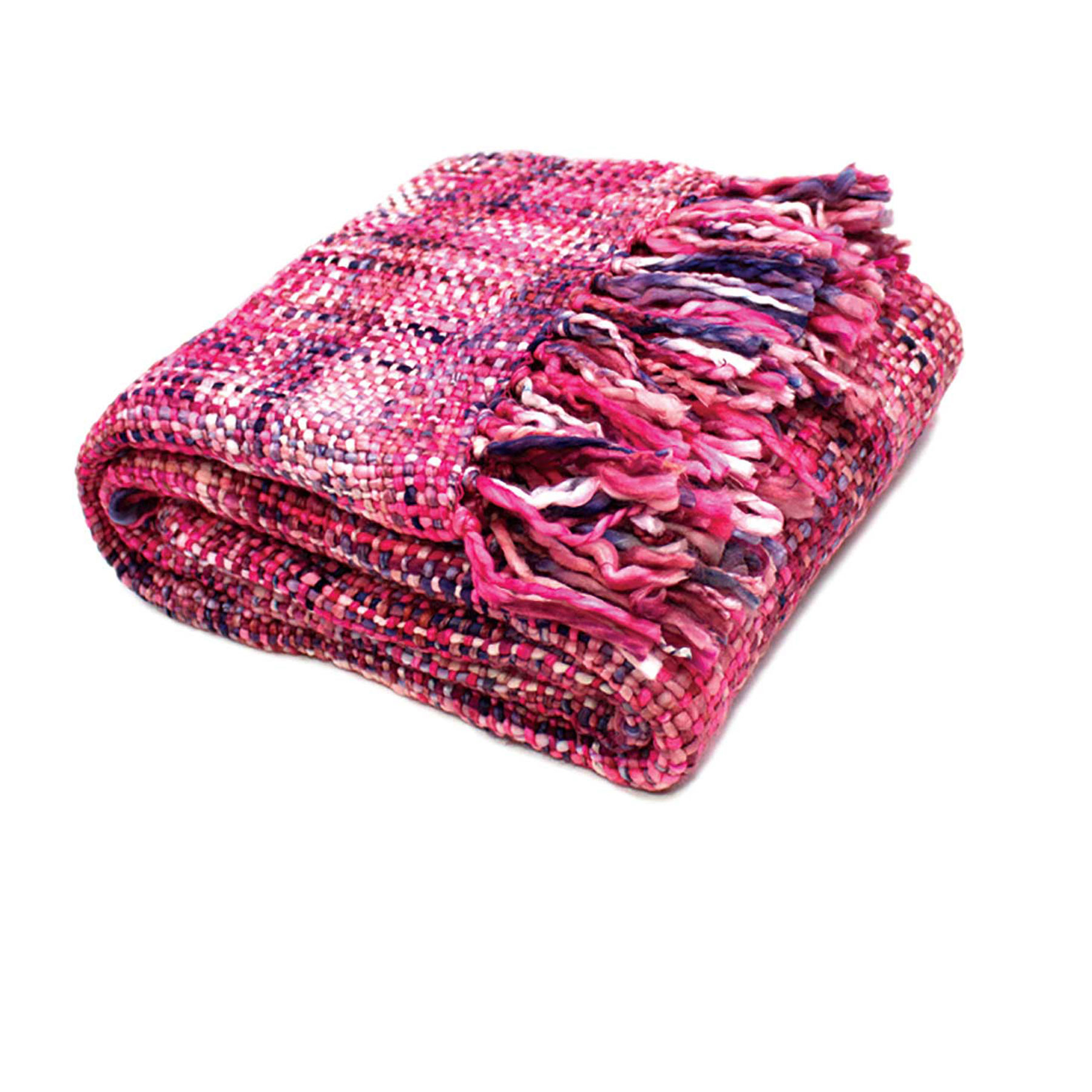 V442-RAN-THROW-OSLOBARBIEDOLL-PINK-RE-77474-00 Rans Oslo Knitted Weave Throw 127x152cm - Barbie Doll - Image 1