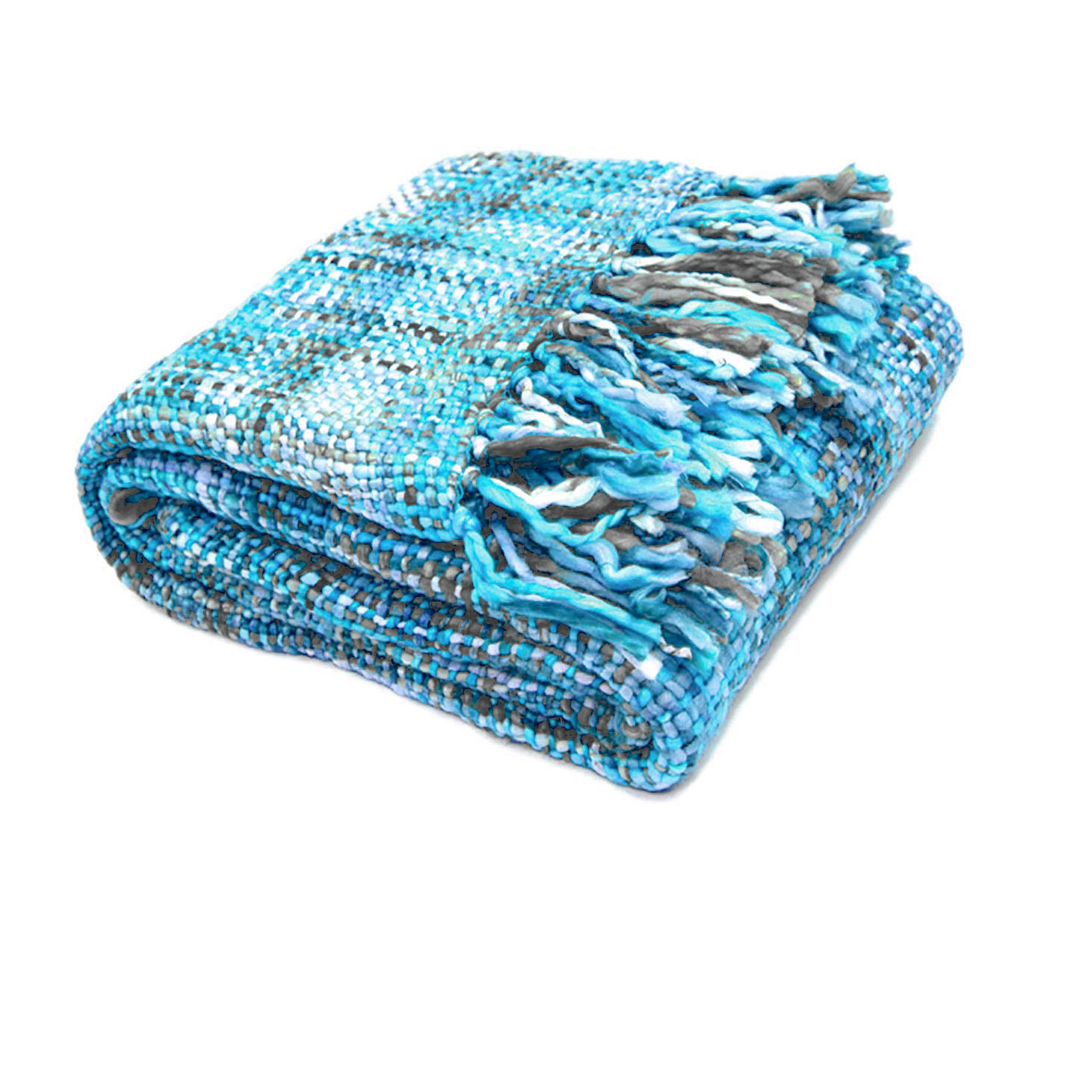V442-RAN-THROW-OSLOMARINE-AQUA-RE-77968-00 Rans Oslo Knitted Weave Throw 127x152cm - Aqua Marine - Image 1