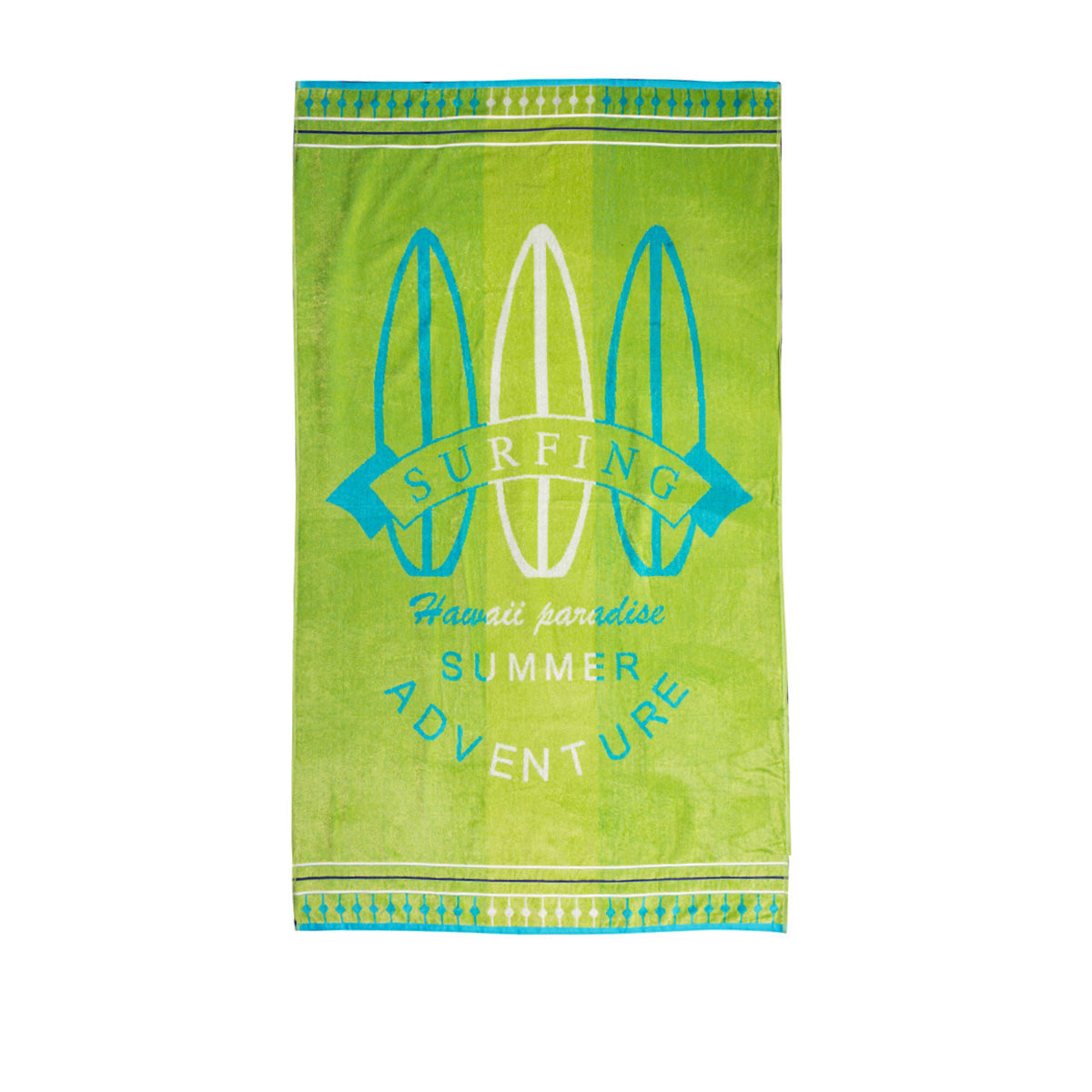 V442-RAN-TOWEL-JACQUARDSURFING-GREEN-RE-77965-00 Rans Premium Cotton Jacquard Beach Towel Surfing - Image 1