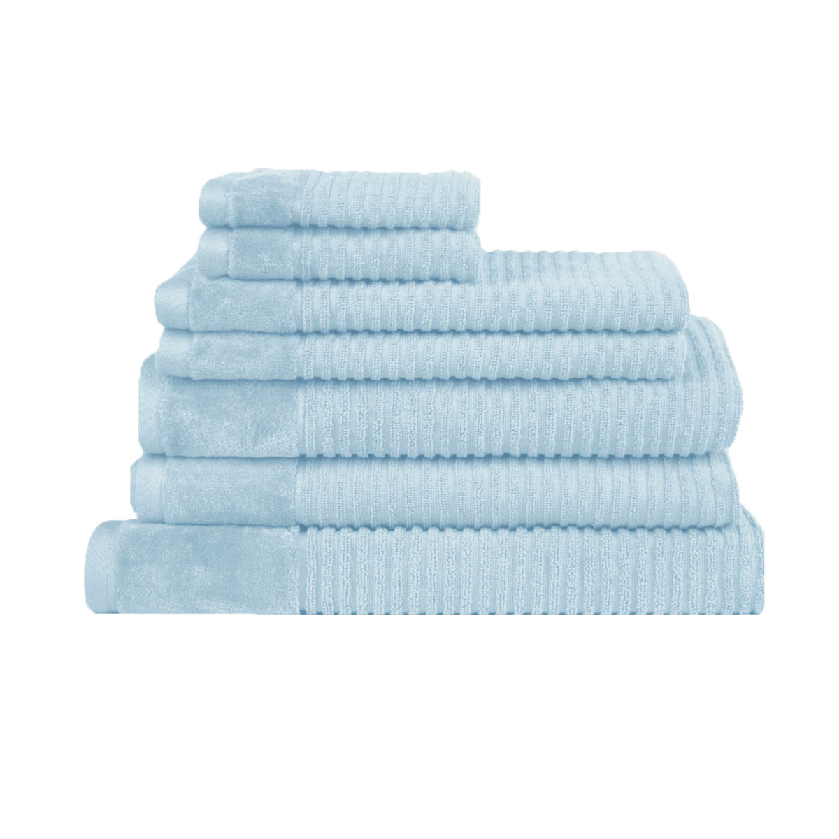 V442-RAN-TOWEL-ROYALEX7PCE-BABYBLUE-RE-77961-00 Royal Excellency 7 Piece Cotton Bath Towel Set - Baby Blue - Image 1