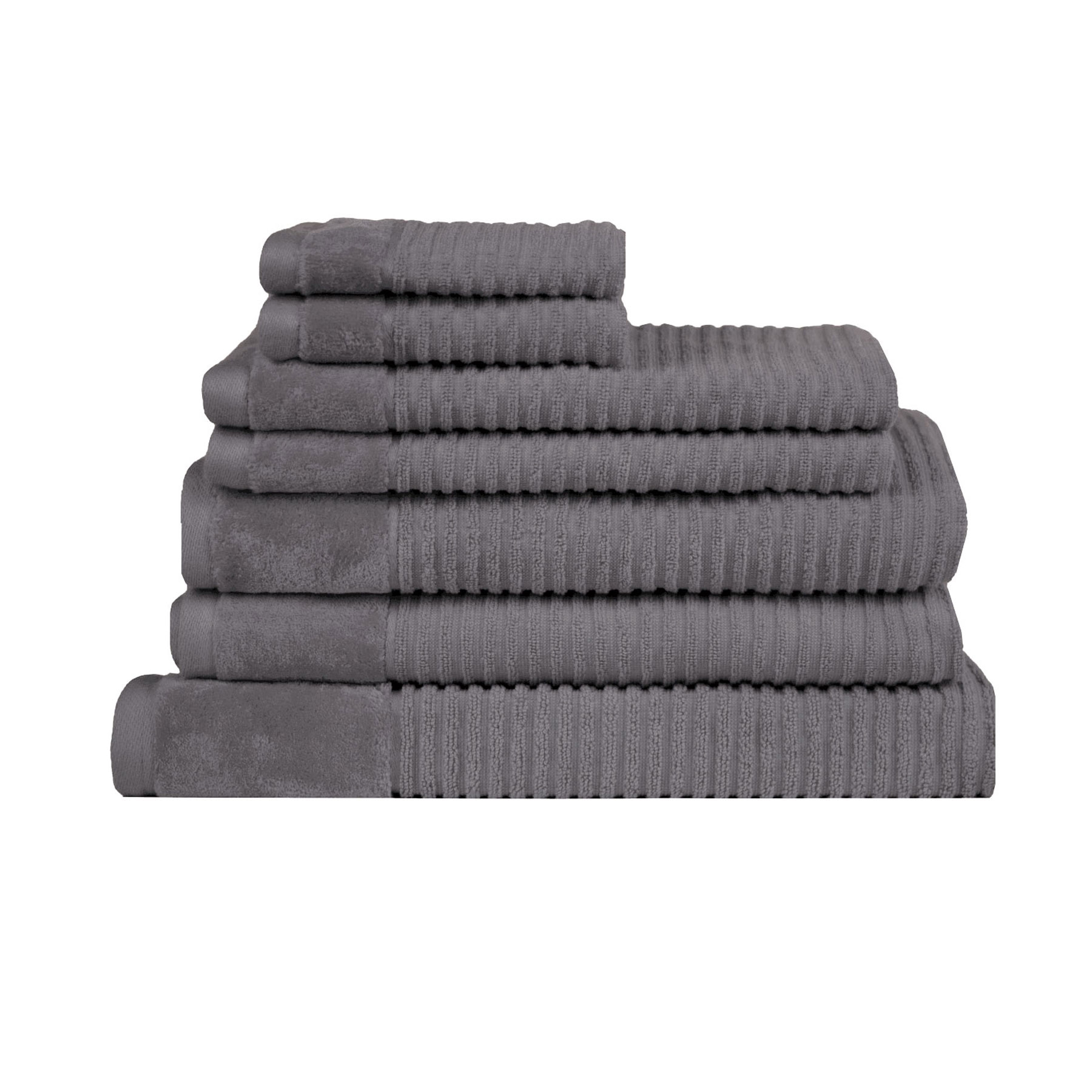 V442-RAN-TOWEL-ROYALEX7PCE-CHARCOAL-RE-77959-00 Royal Excellency 7 Piece Cotton Bath Towel Set - Charcoal - Image 1
