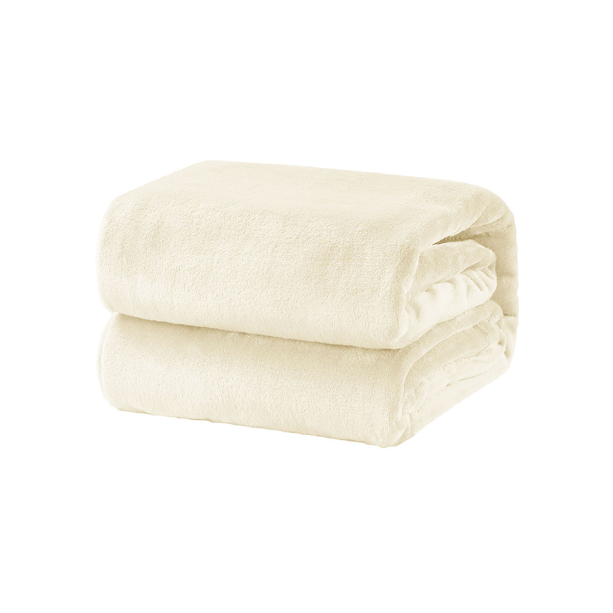 V442-STT-BLANKET-25MICROFLANNELPLUSH-CREAM-SB-202503241615-00 Super Soft Micro Flannel Plush Blanket Single 150 x 220 cm Cream - Image 1