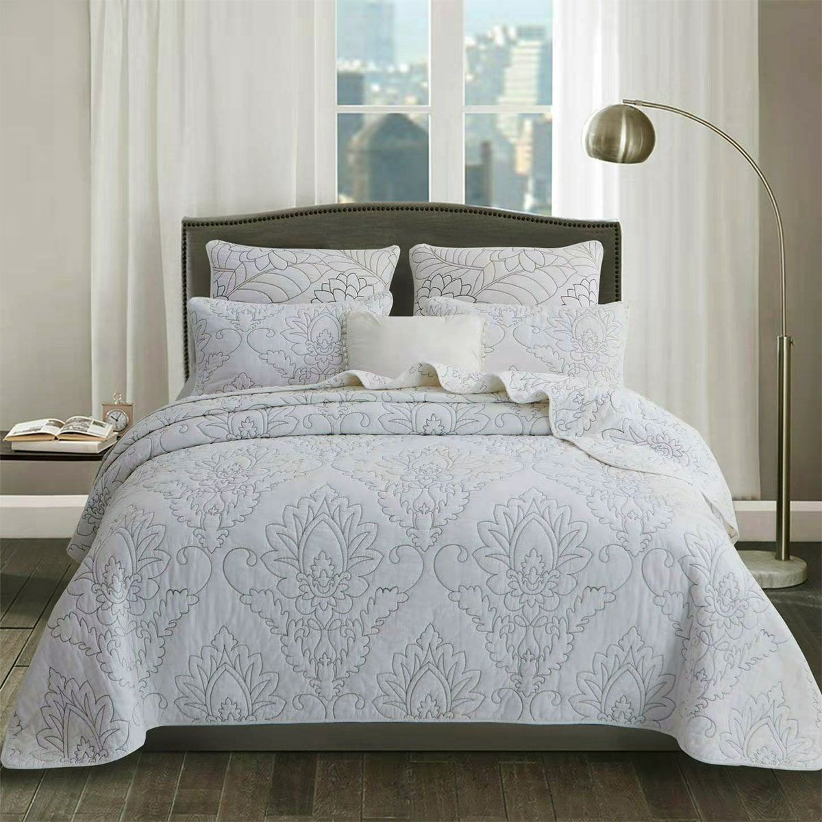 V442-STT-COVERLET-MAJESTIC-WHITE-QS-209268-00 100% Cotton Coverlet Set Majestic White Queen - Image 1