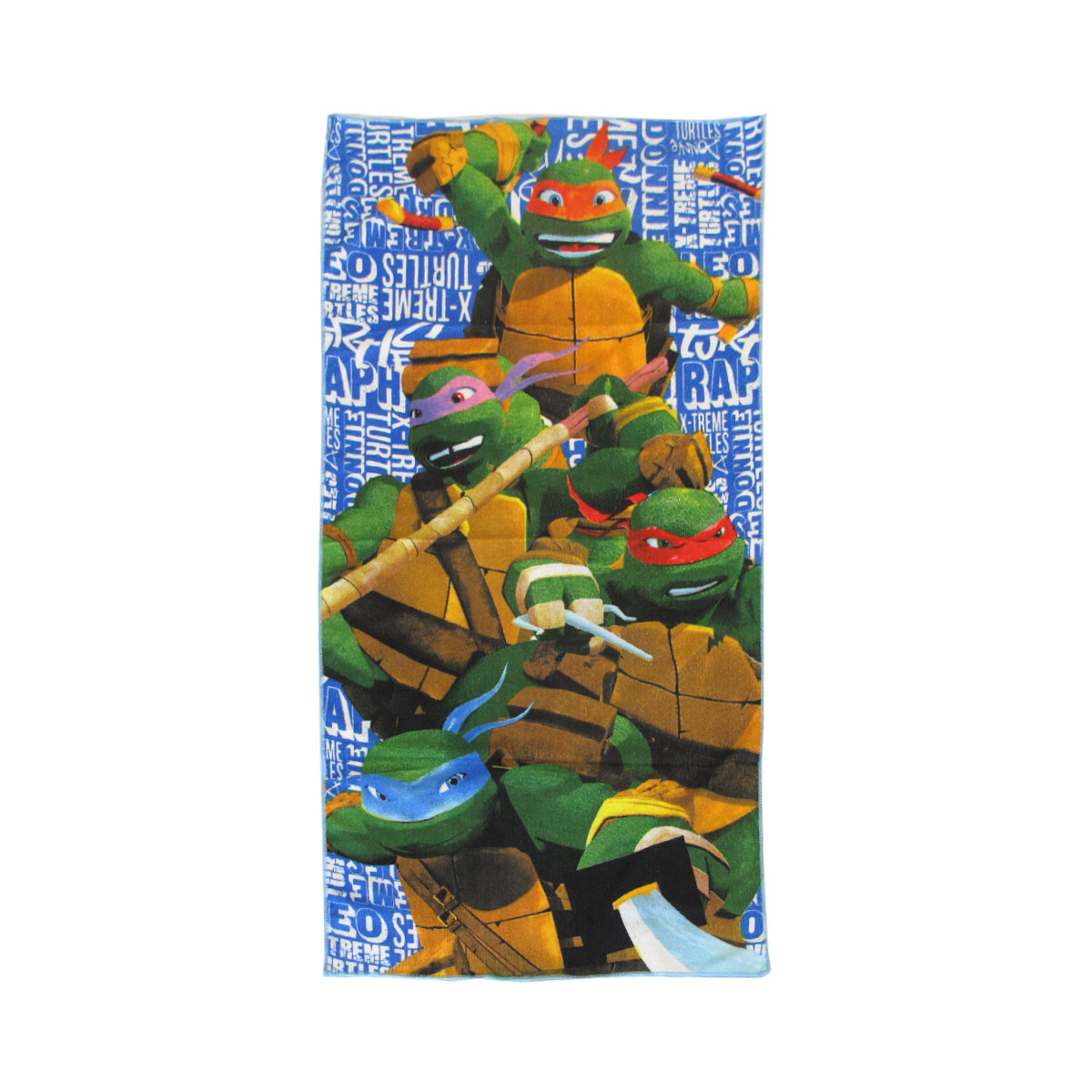 V442-UGG-TOWEL-NINJATURTLES-MULTI-RE-215427-00 Bloomington Ninja Turtles Kids Cartoon Printed Microfiber Beach Towel 70 x 137 cm - Image 1