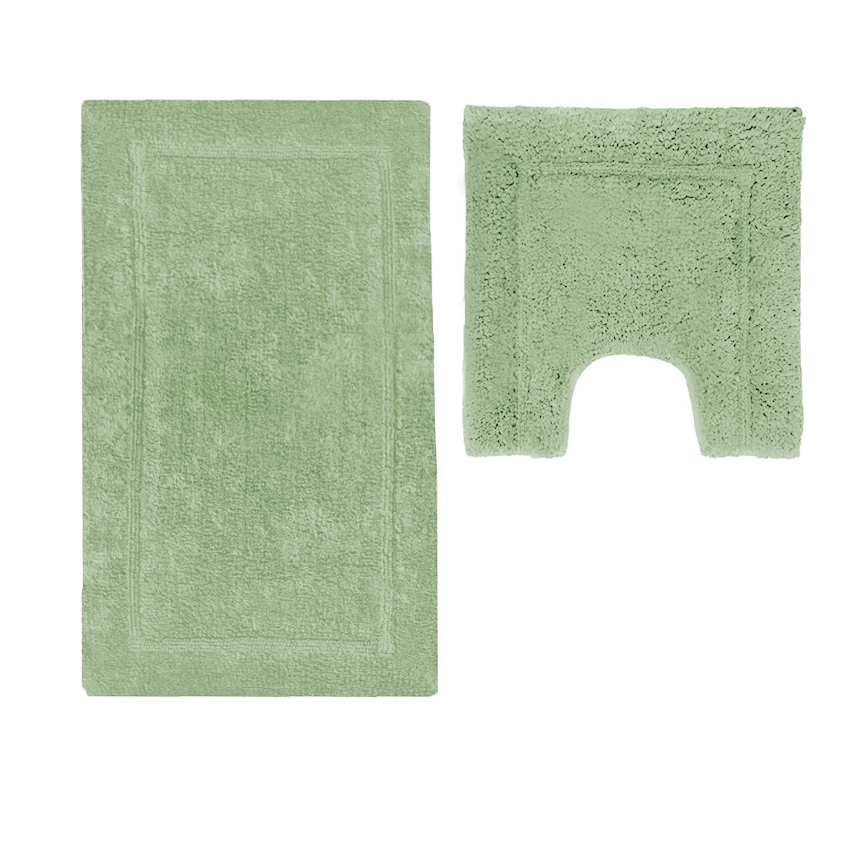 V442-UNA-BATHM-AXEL-MOSSGREEN-SH-202502280905-00 2200GSM 2 Pce Axel 100% Cotton Bath Mat Set Moss Green - Image 1