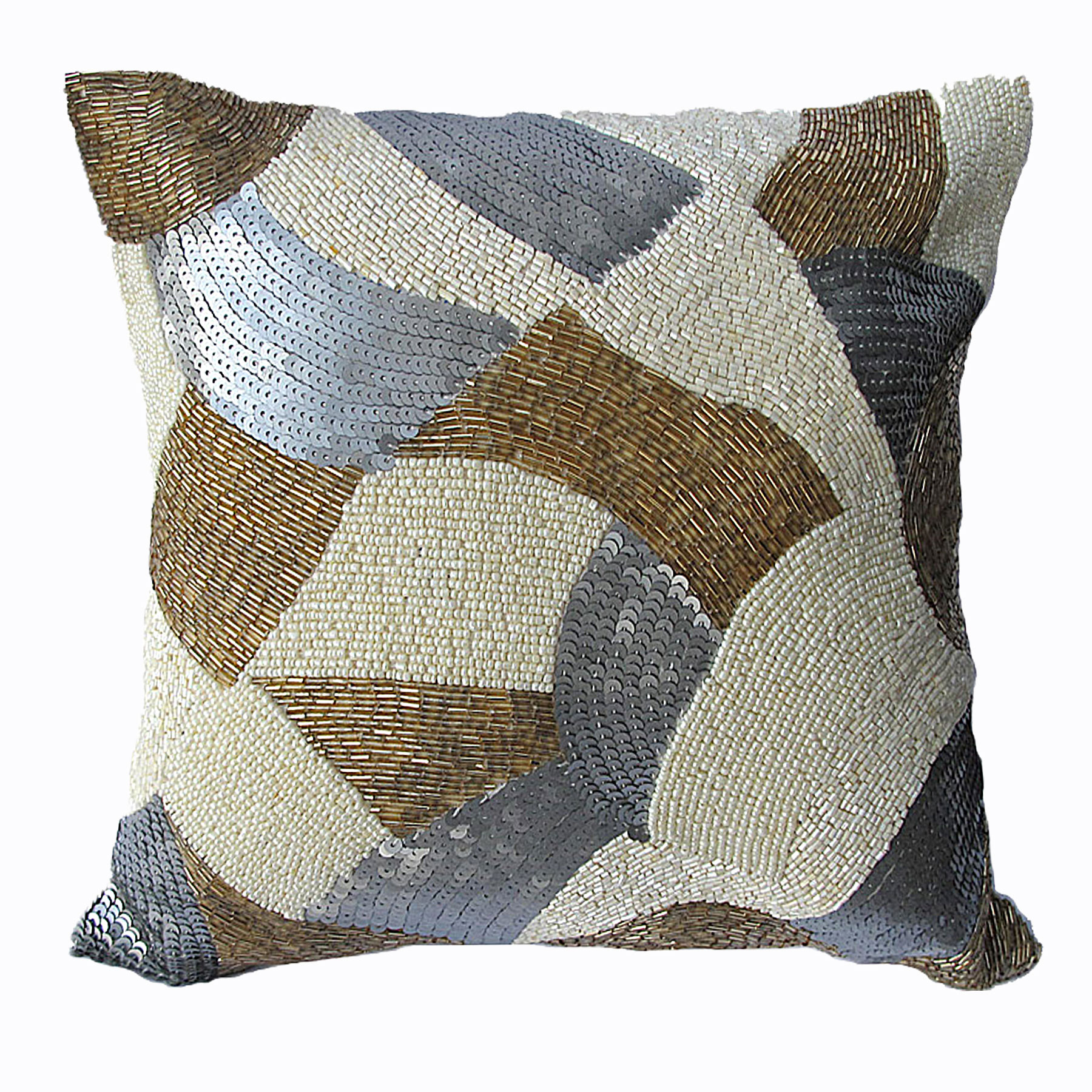 V442-UNA-CUSHION-MOONROCK-BEIGE-ST-202502280845-00 MoonRock Beaded Filled Cushion - Beige - Image 1