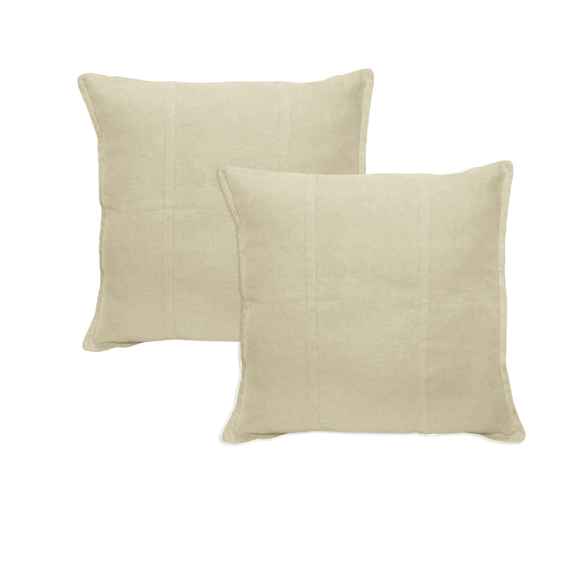V442-UNA-PILLOWC-PURELINEN-CREAM-EU-209090-00 Pair of Pure Linen European Pillowcases Cream - Image 1
