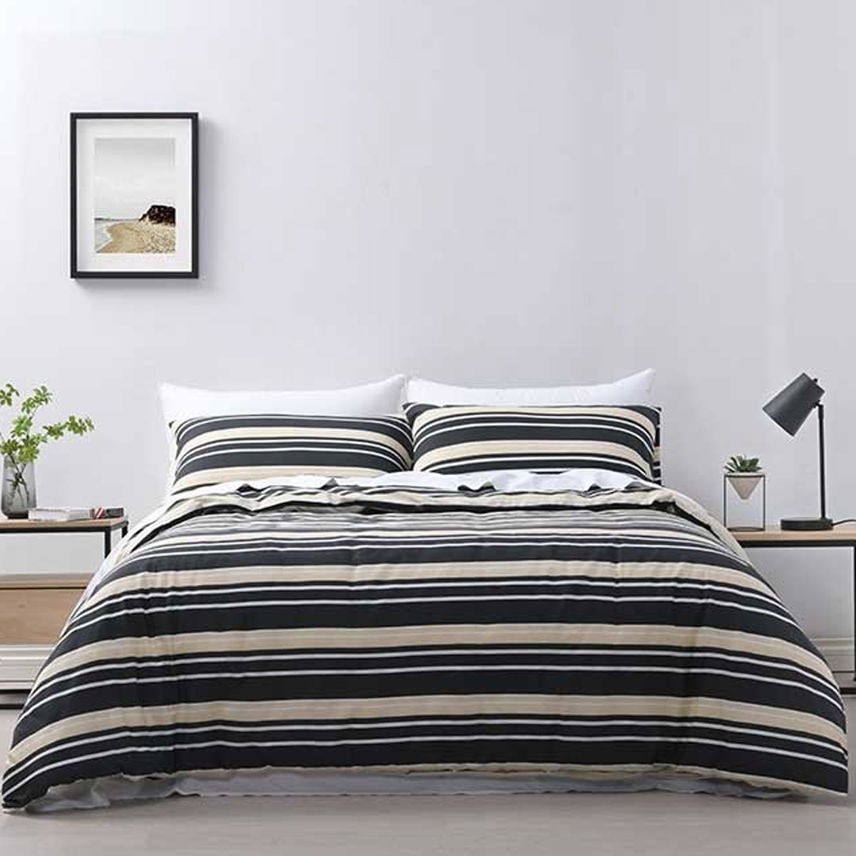 V442-WAM-QUILTCS-BRIGHTON-CHARCOAL-KI-204749-00 Jason Brighton Charcoal Quilt Cover Set King - Image 1