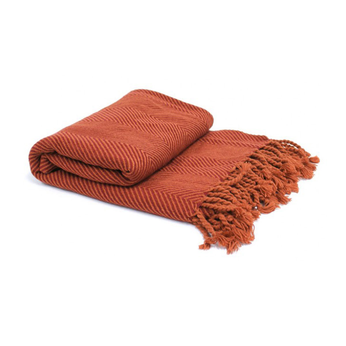 V442-WAM-THROW-HERRINGBONE-TERRACOTTA-RE-202502260931-00 Herringbone Acrylic Throw Terracotta - Image 1