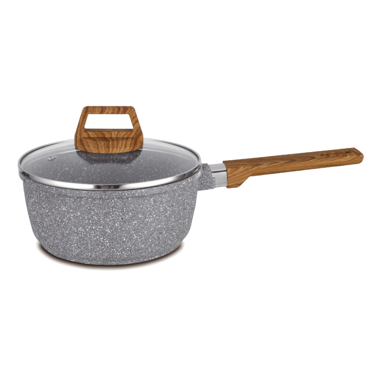 V445-C230162-98061-00 Hello Kitchen Non-stick Marble Saucepan 18cm/20cm - 20cm - Image 1