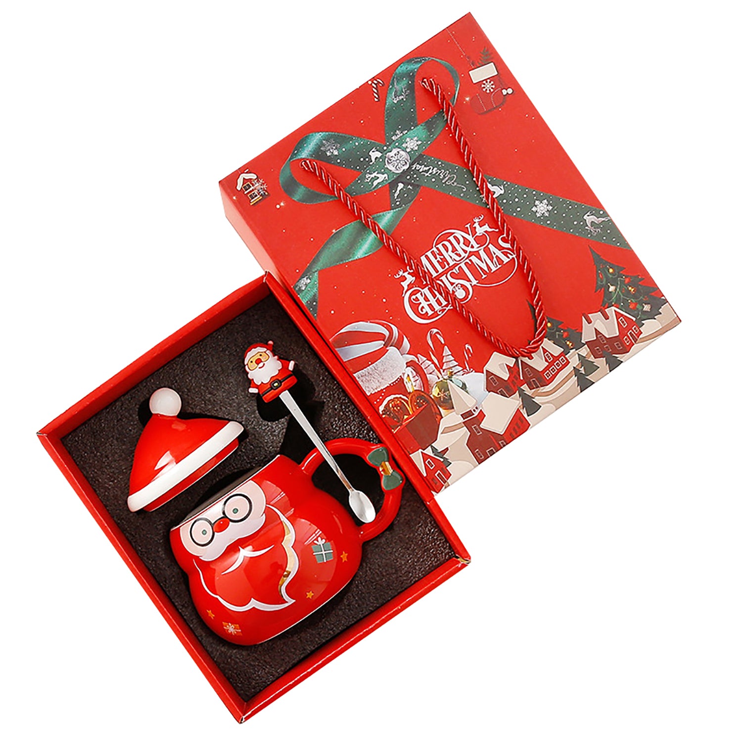 V462-HG-160-01-101781-00 Christmas Cup Gift Box Ceramic Mug Set Mug Gift Set Christmas Coffee Cup(Santa Claus) - Image 1