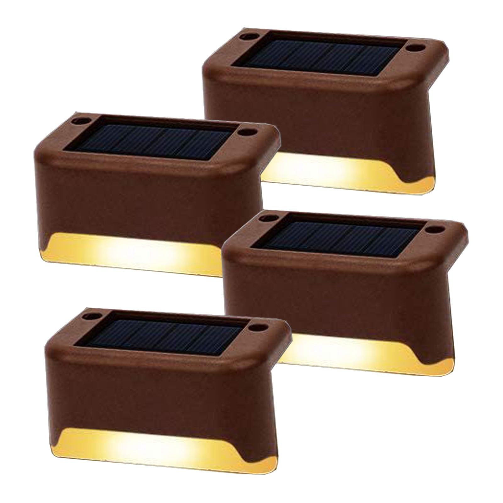 V462-MD-122-01-95727-00 4 Pack SolarPower Deck Lights Outdoor Step Lights Waterproof LED lights - Image 1