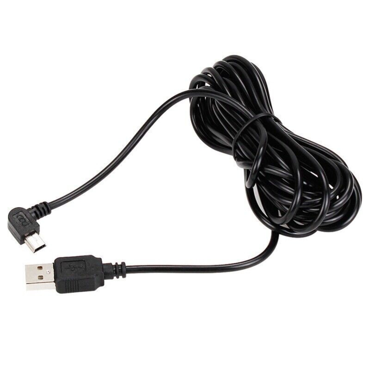 V462-MD-153-01-197289-00 Dash Cam Mini USB Right Turn Extra Long Charging Cable 3.5M Dash Dashboard Lead - Image 1
