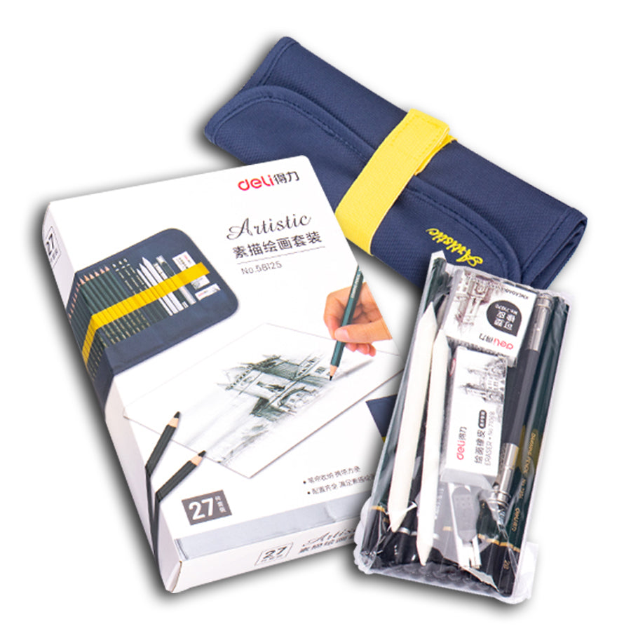 V462-P-29-01-139660-00 27 in 1 Sketch and Drawing Printing Pencil Set Sketching Art Kit Tools Utility - Image 1