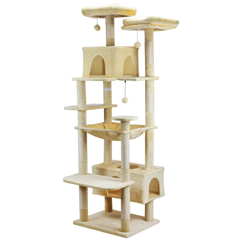 V465-51025-202505231025-00 VaKa 184cm Road Cat Tree Tower Scratching Post Scratcher Condo with Big Hammock - Image 1