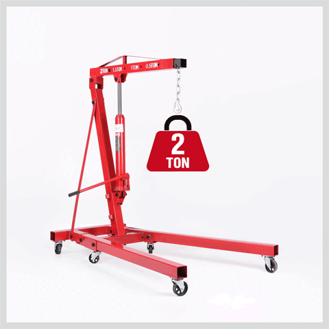 V465-57716-118431-00 Engine Crane 2 Ton Hydraulic Hoist Folding Shop Mobile Lifter Workshop Lift - Image 1
