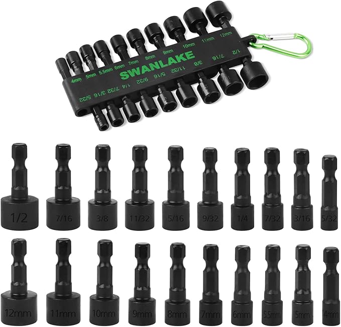 V465-66036-SW-195604-00 SWANLAKE GARDEN TOOLS (letter with no tracking)SWANLAKE 20PCS Power Nut Driver Set for Impact Drill, 1/4” Hex Head Drill Bit SAE and Metric - Image 1