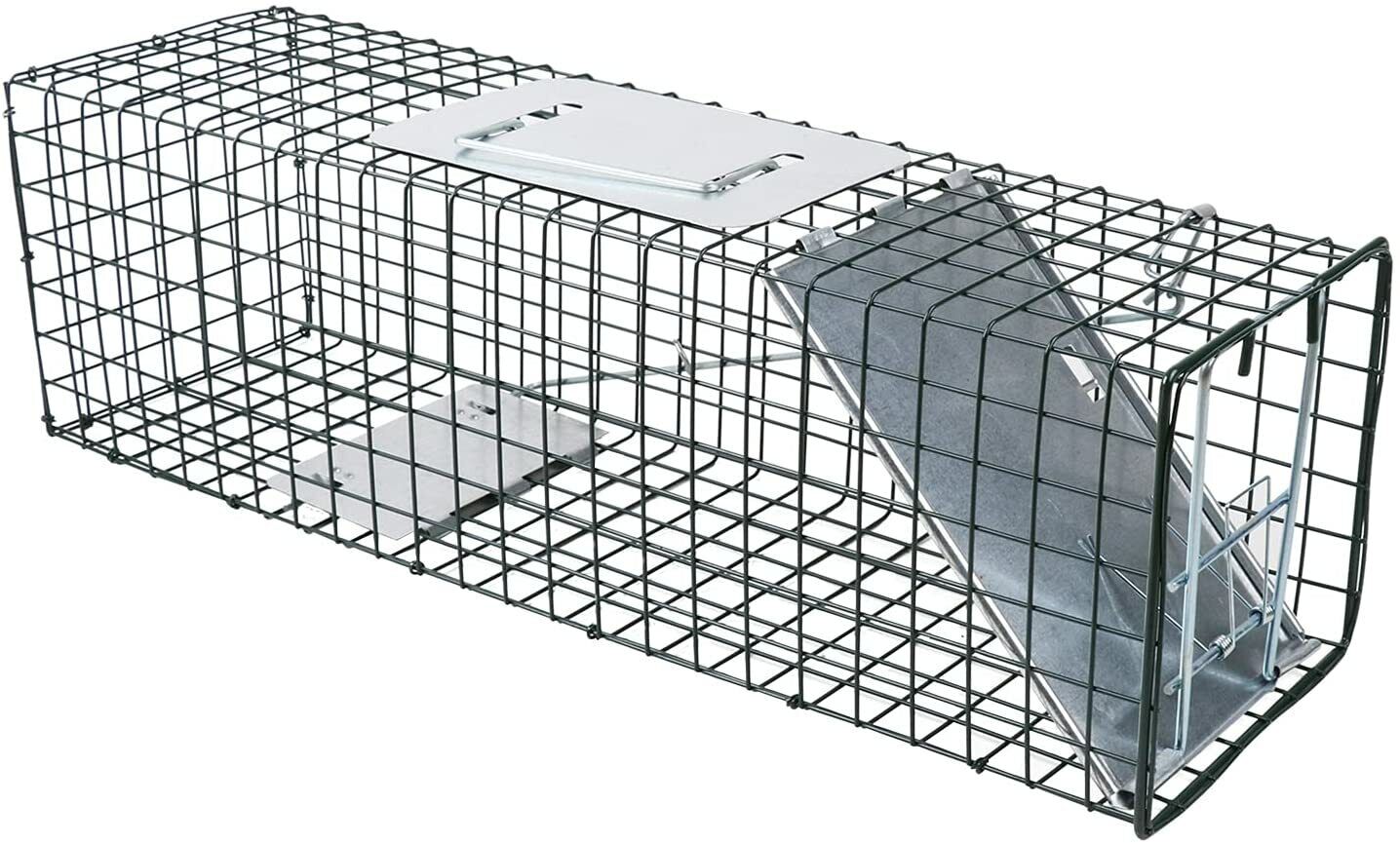 V465-80202-149164-00 81.5*26*32CM Animal Trap Cage Humane Live Steel Catch Possum Fox Rat Cat Rabbit - Image 1