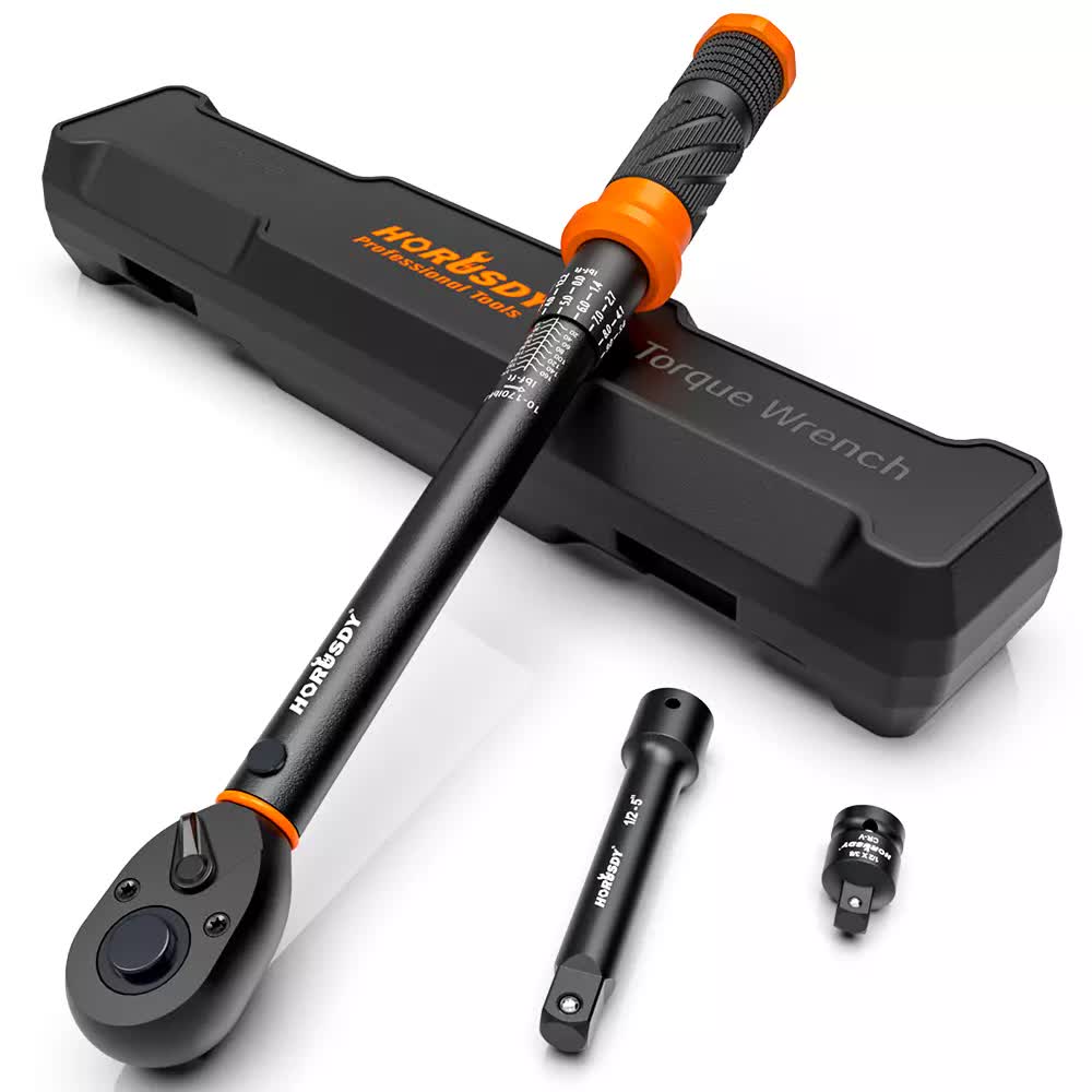 V465-81037-202505071621-00 3Pc 1/2" Drive Click Torque Wrench Ratchet Socket Adaptor Extension WorkShop - Image 1