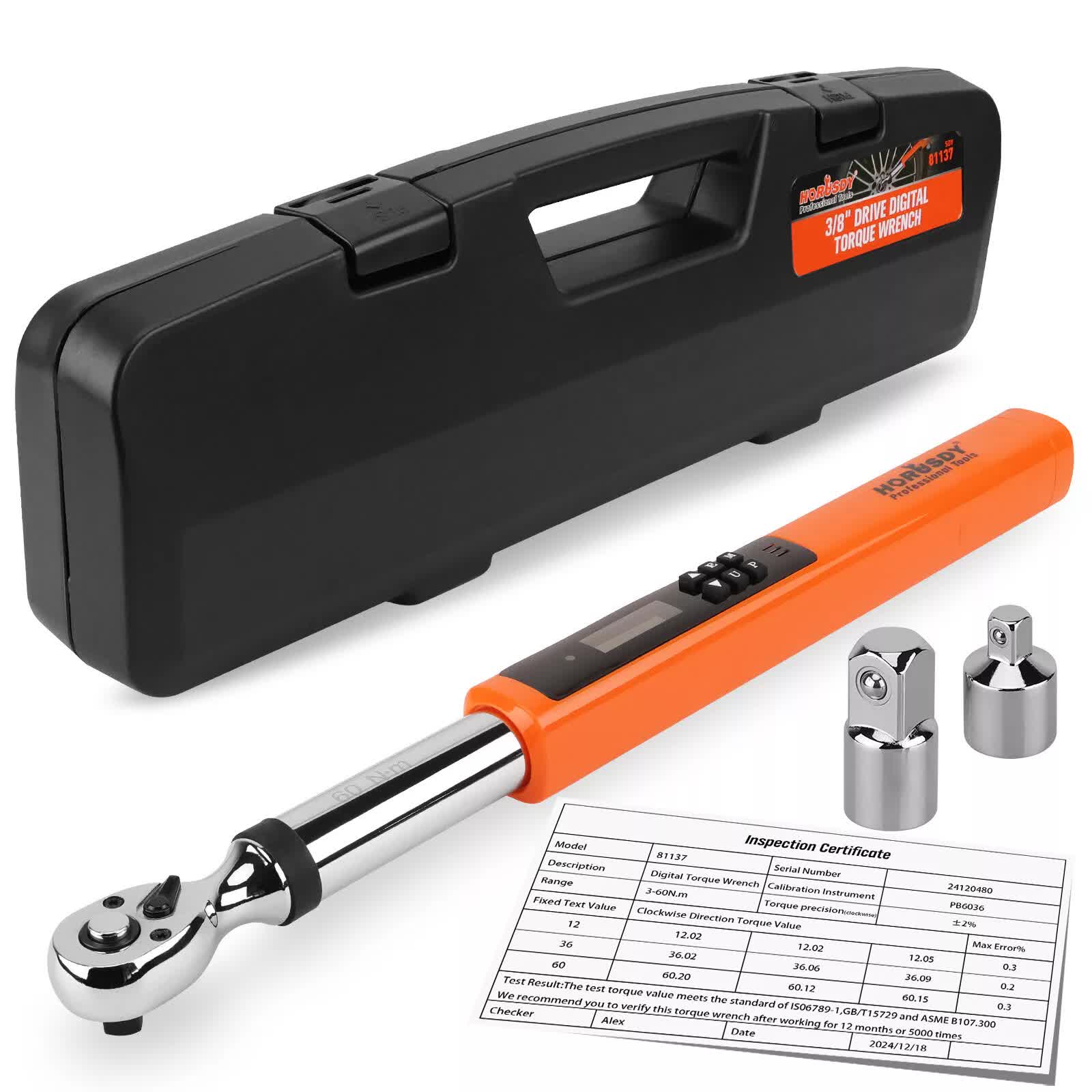 V465-81137-202502270915-00 3/8" Drive Digital Torque Wrench Electronic Adjustable Torque Range 44ftlb - Image 1