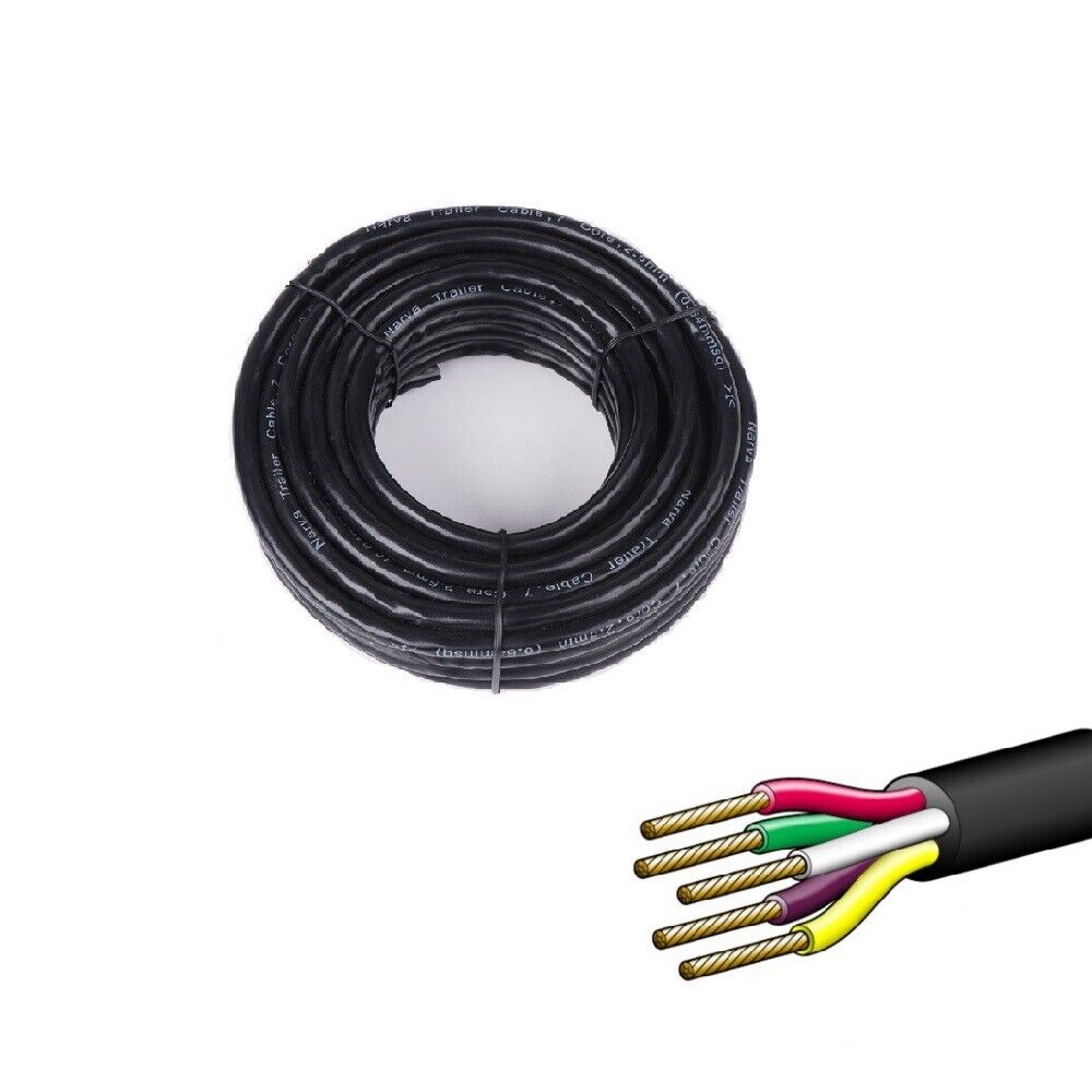 V465-97310-85281-00 10M X 5 Core Wire Cable Trailer Cable Automotive Boat Caravan Truck Coil V90 PVC - Image 1