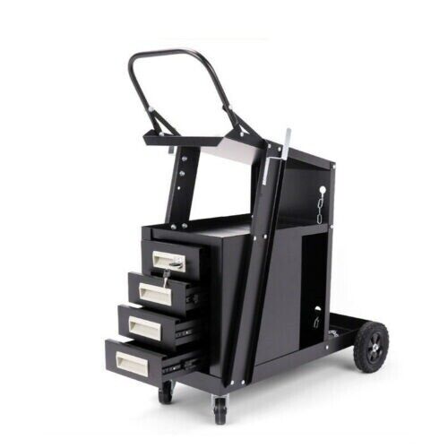 V465-97343-155406-00 4-Drawer Welding Cart MIG Welder Trolley Cabinet TIG ARC MMA Plasma Cutter Bench - Image 1
