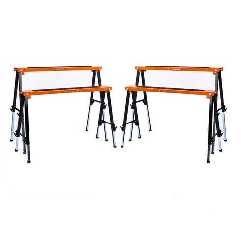 V465-97508-AU-2-85314-00 4Pc Mastercraft Sawhorse Metal Folding Non-slip Surface Saw Horse 120KG Capacity - Image 1